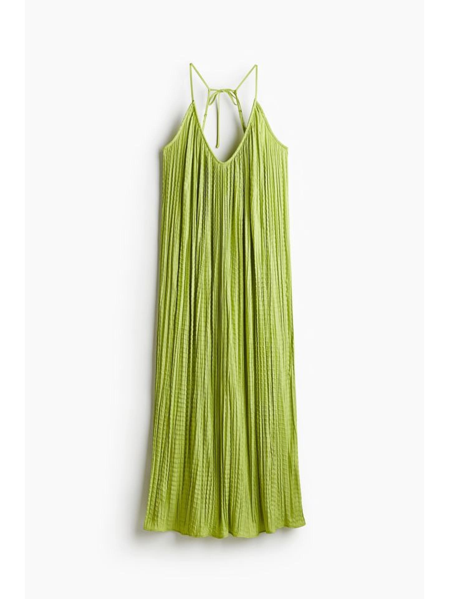 Plissiertes Trägerkleid in Grün