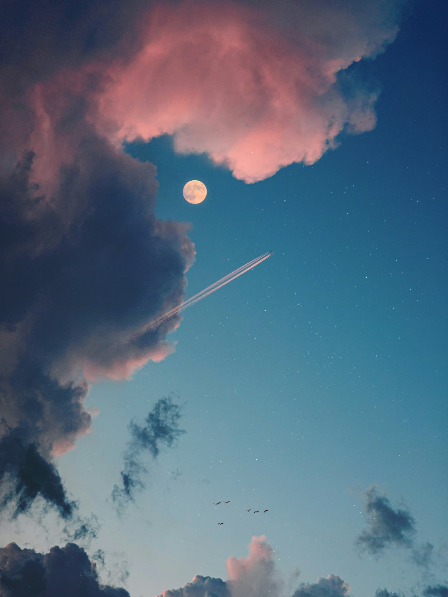 Sternenhimmel mit Mond Sternenhimmel mit Mond