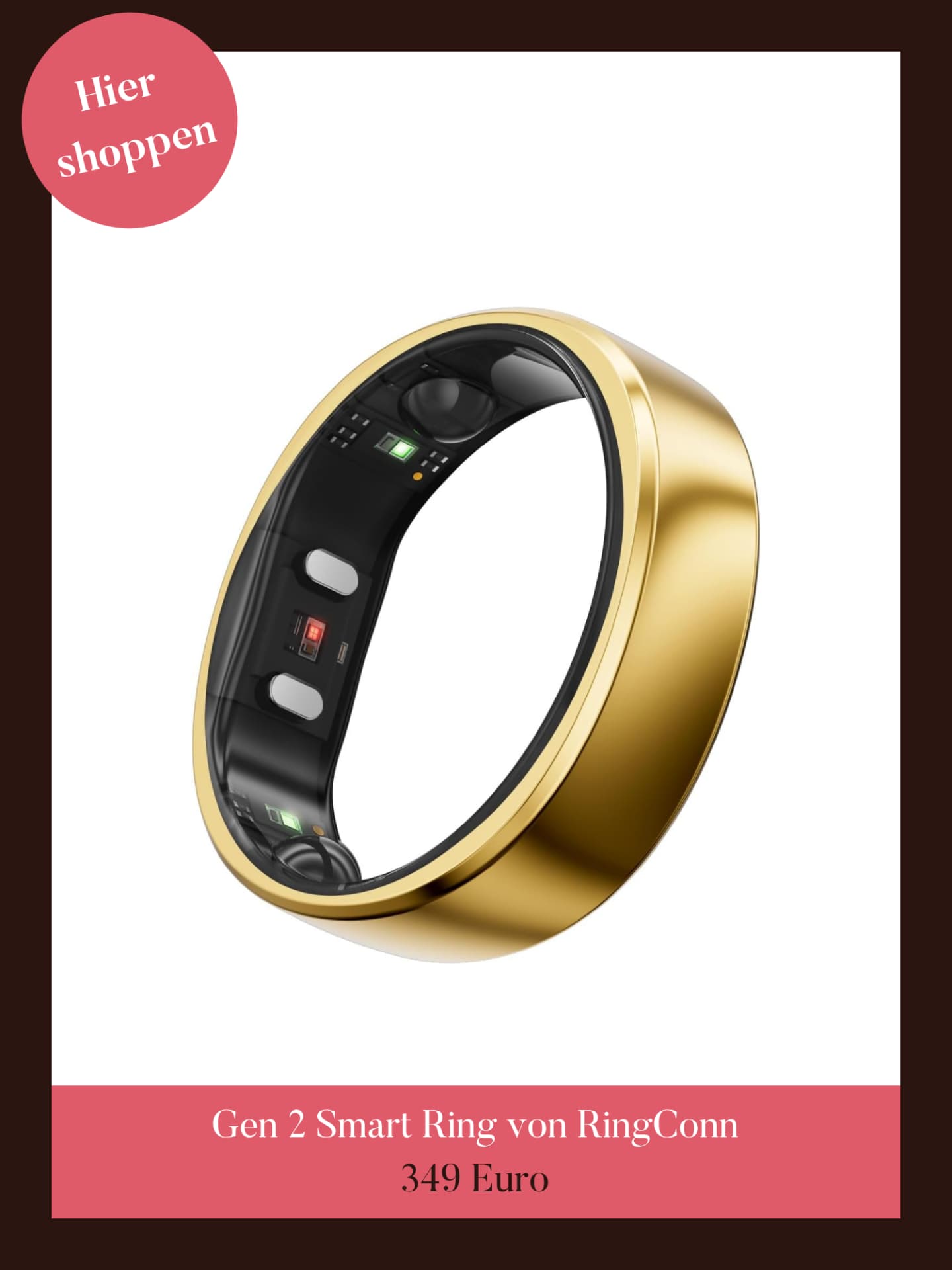 Der Gen 2 Smart Ring ist unter anderem in Gold erhältlich. Gen 2 Smart Ring von RingConn in Gold