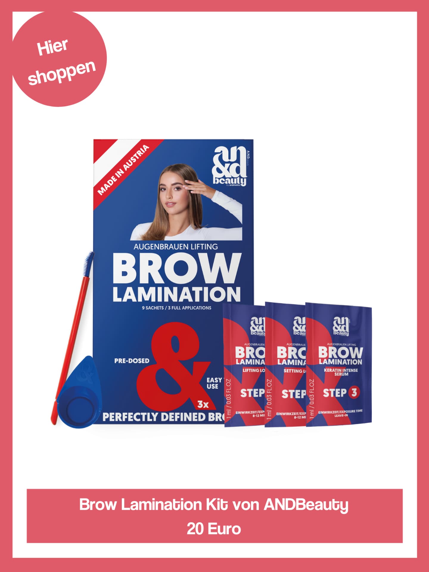 Das Brow Lamination Kit zaubert dir bis zu vier Wochen tolle Augenbrauen. Brow Lamination Kit von ANDBeauty