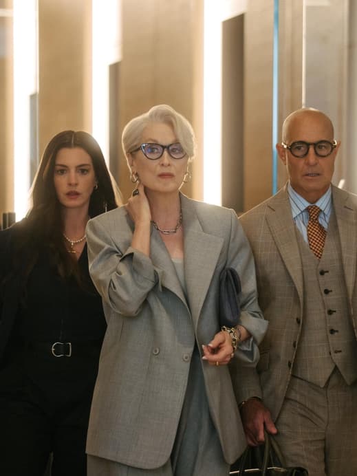 Anne Hathaway, Meryl Streep und Stanley Tucci in „Der Teufel trägt Prada 2“.