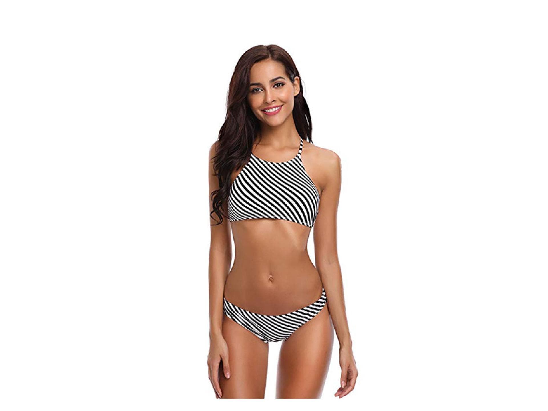 gestreifter  crop bikini