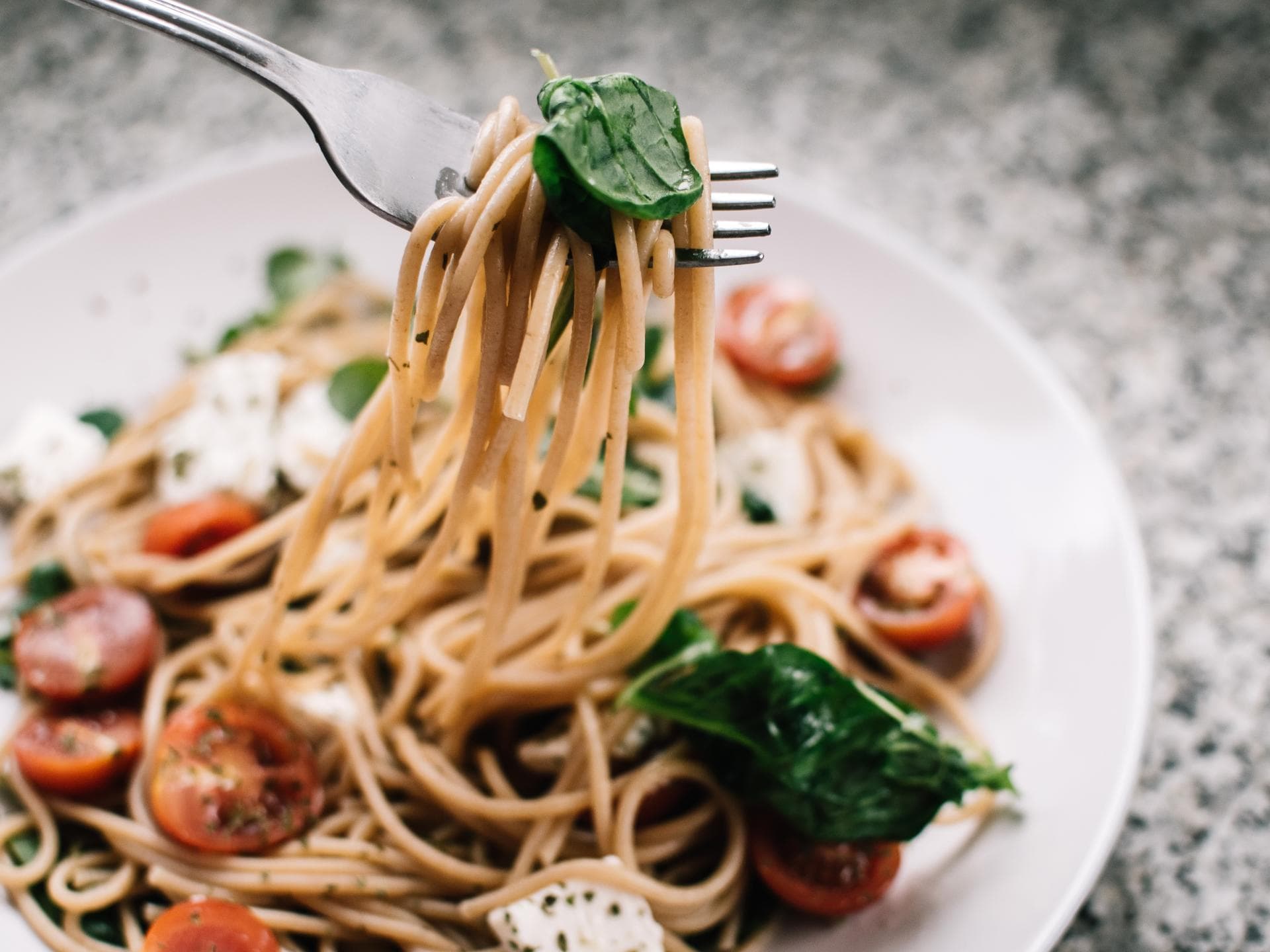 Lunch-fehler Teller mit Spaghetti