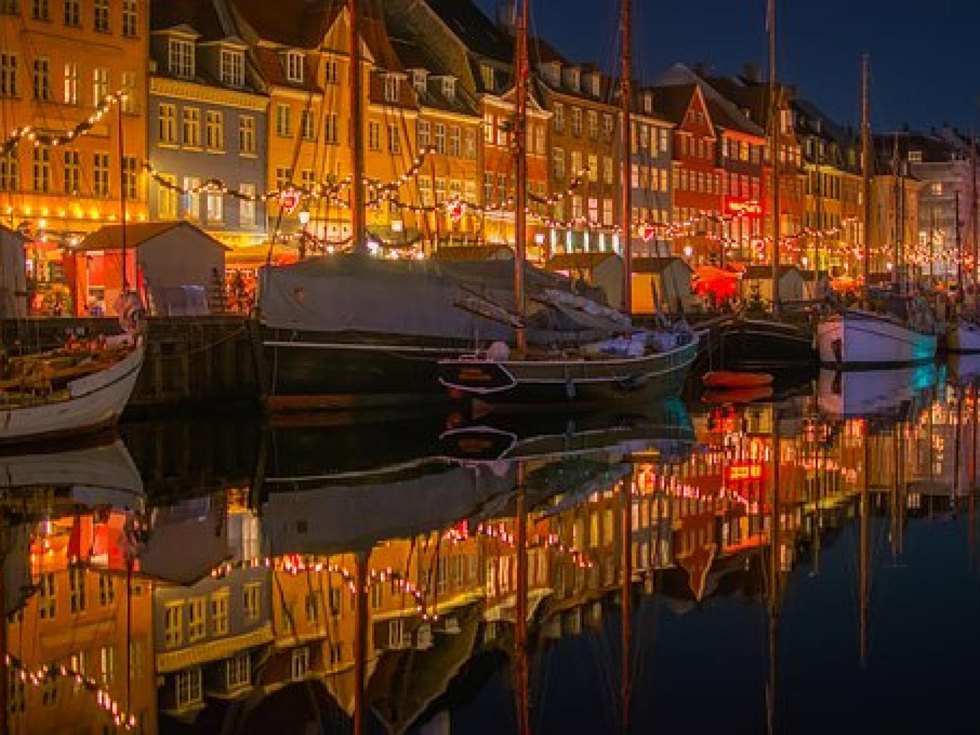dänemark hafen bei nacht