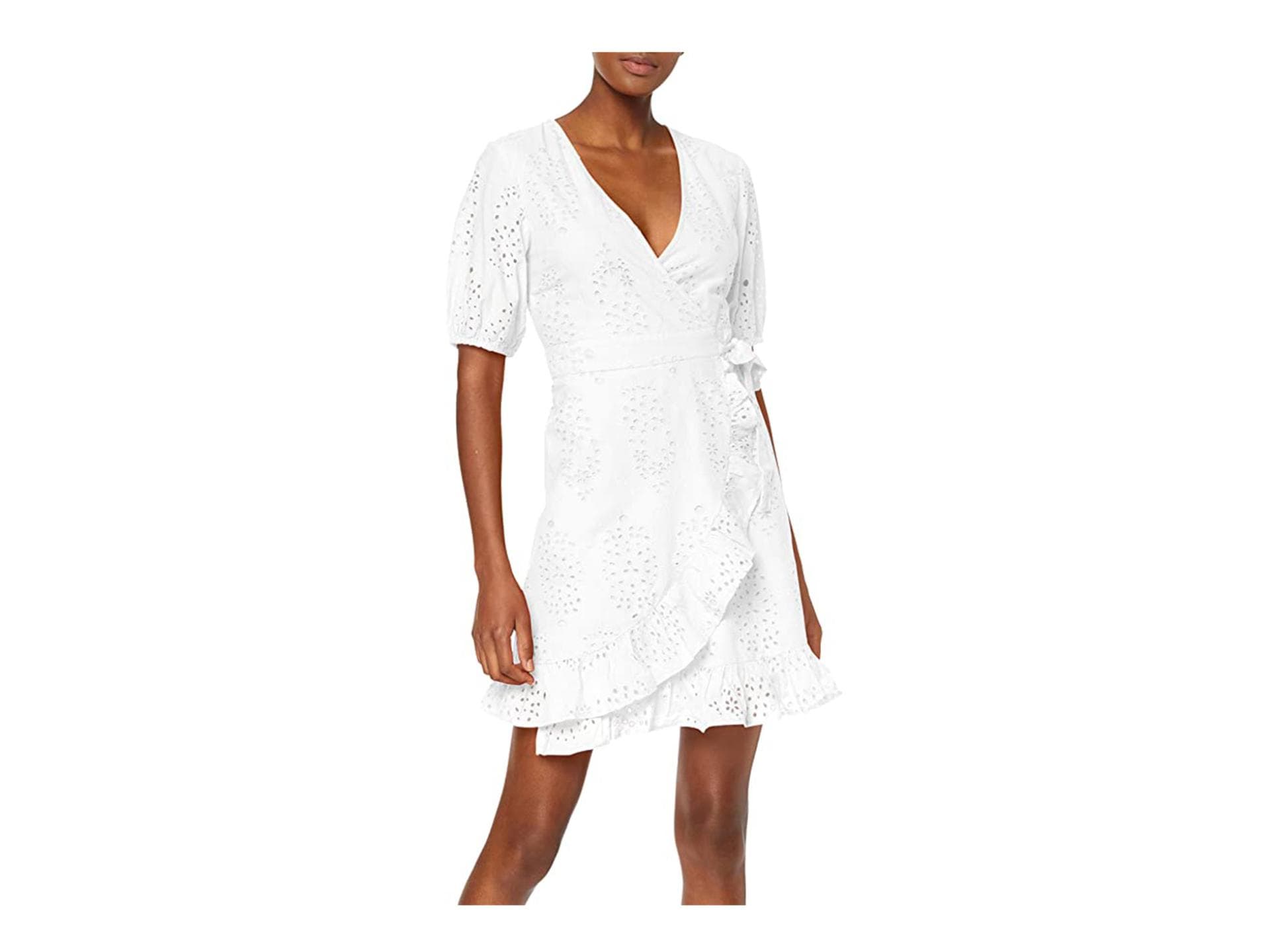 Weißes Wickelkleid