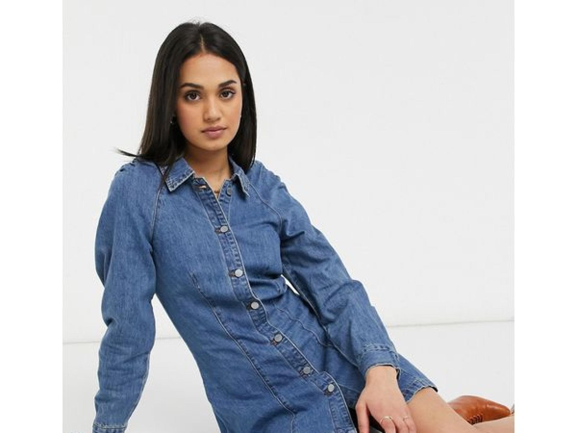 Jeanskleid mit Knopfleiste