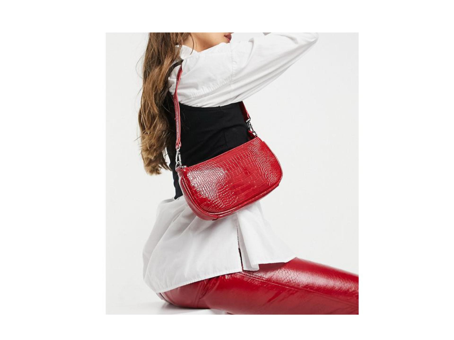 Schultertasche Krokodil Print