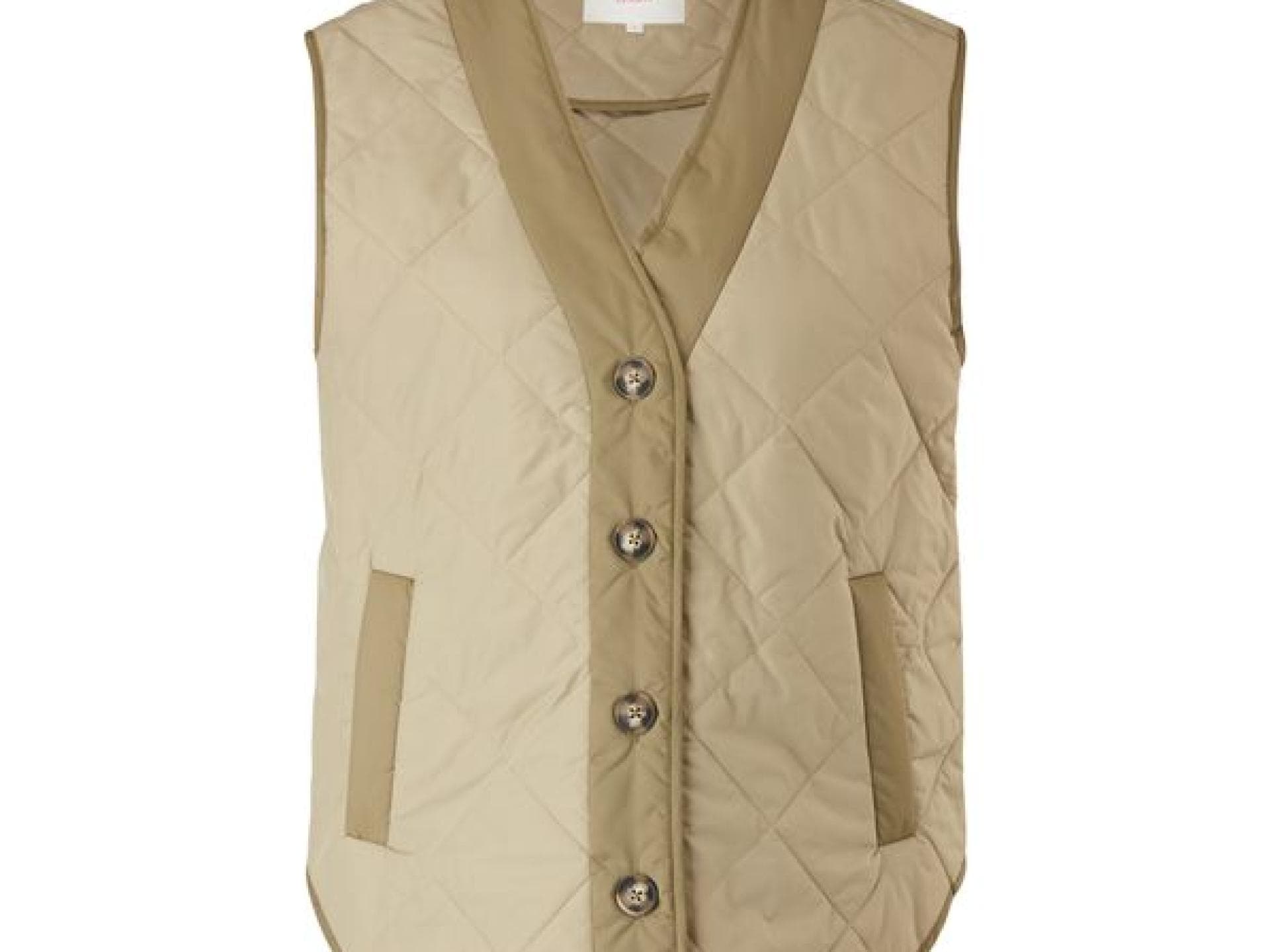 Steppweste in Khaki mit Knöpfen von S.Oliver