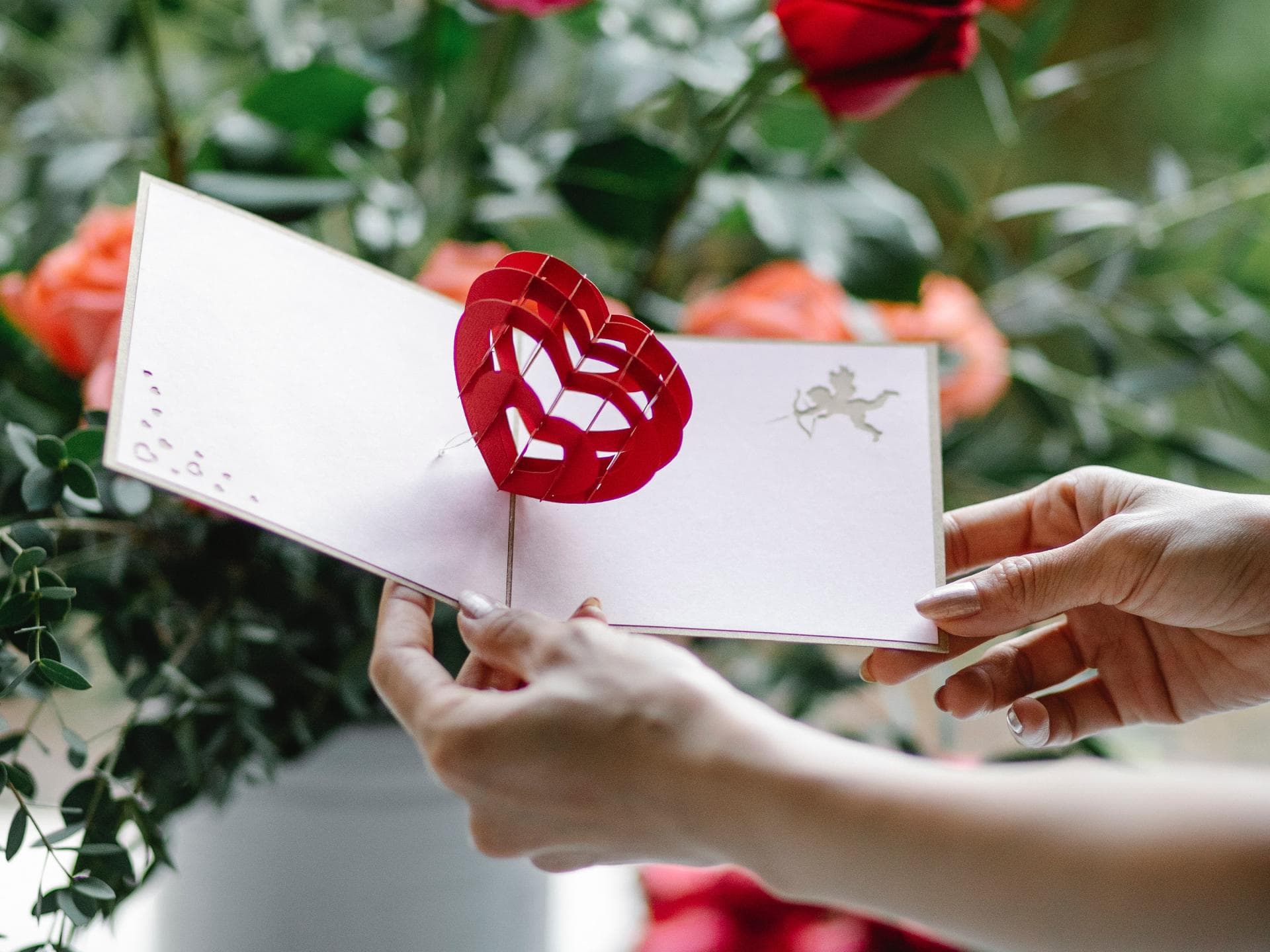 Süße Botschaften auf Postkarte