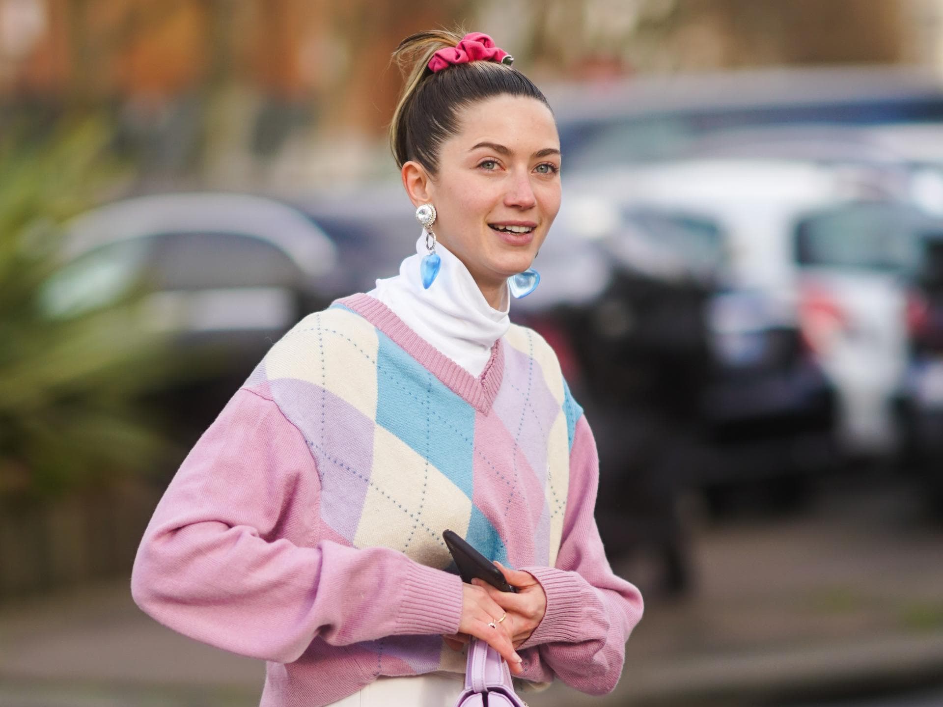 Argyl Muster Pullover rosa