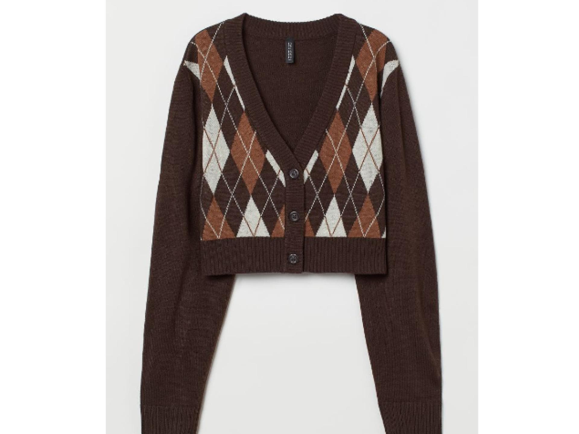 H&M Cardigan braun Argyle