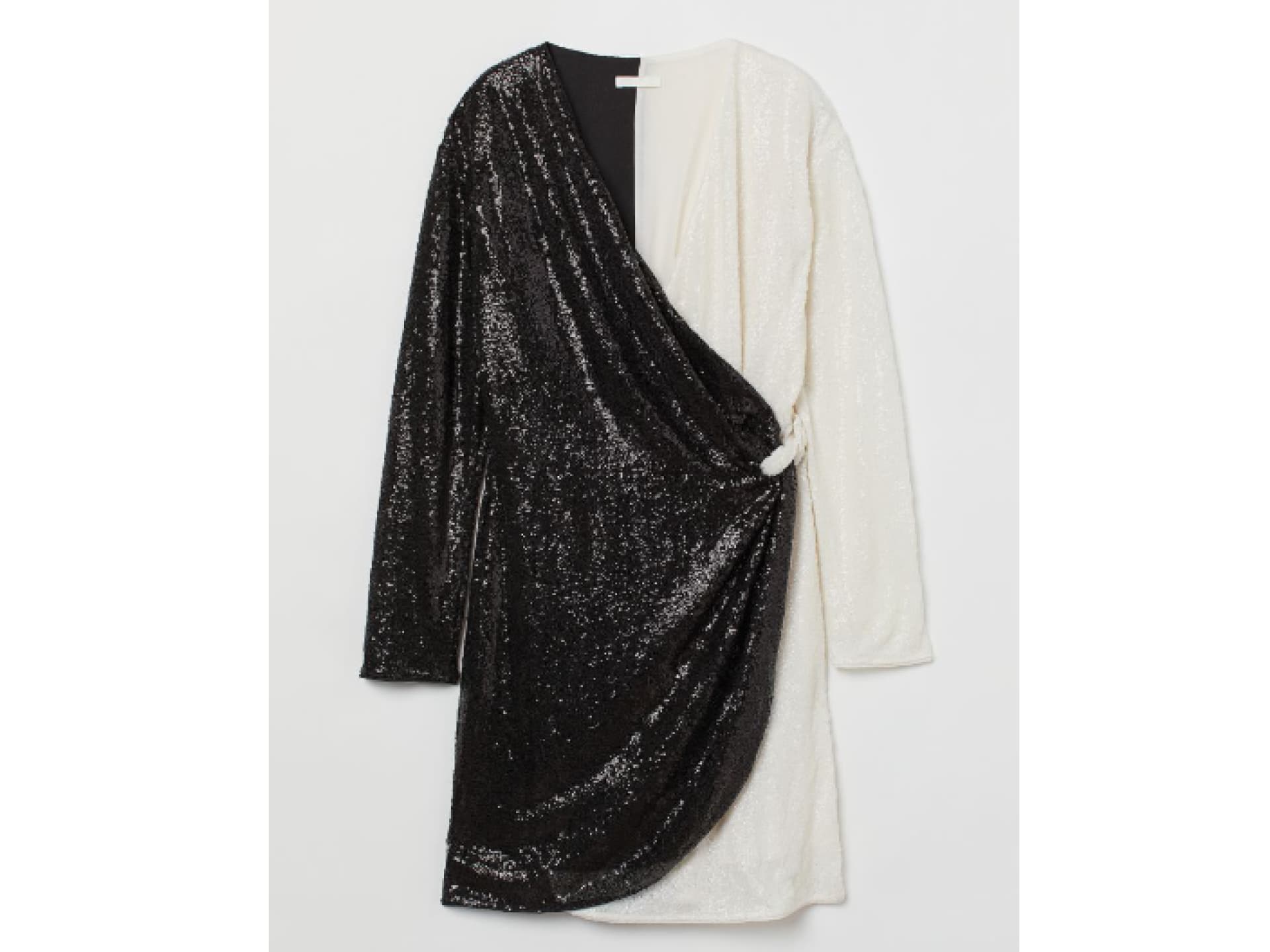 Paillettenkleid H&M schwarz weiß