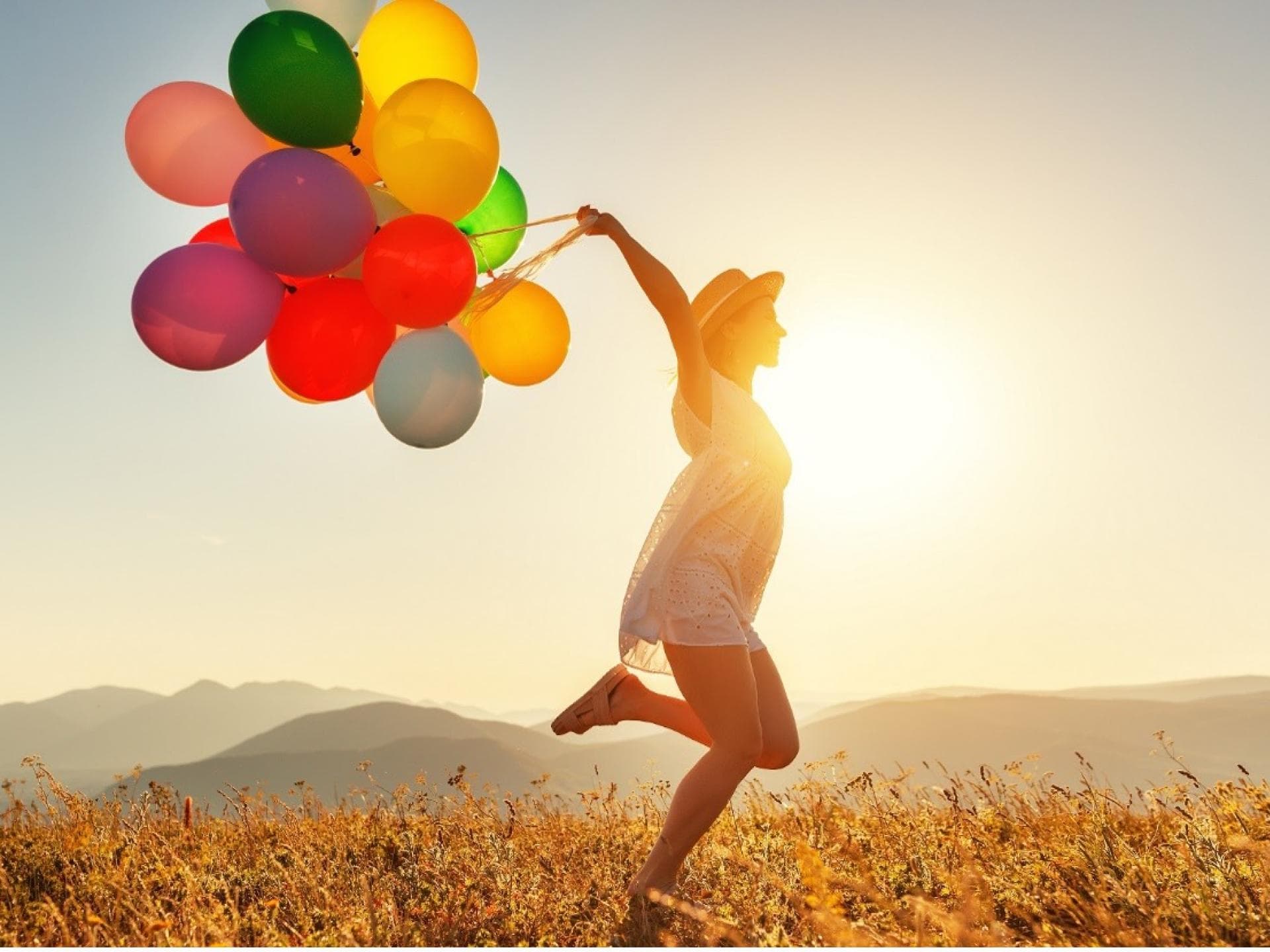 Frau mit Ballons Frau mit Ballons