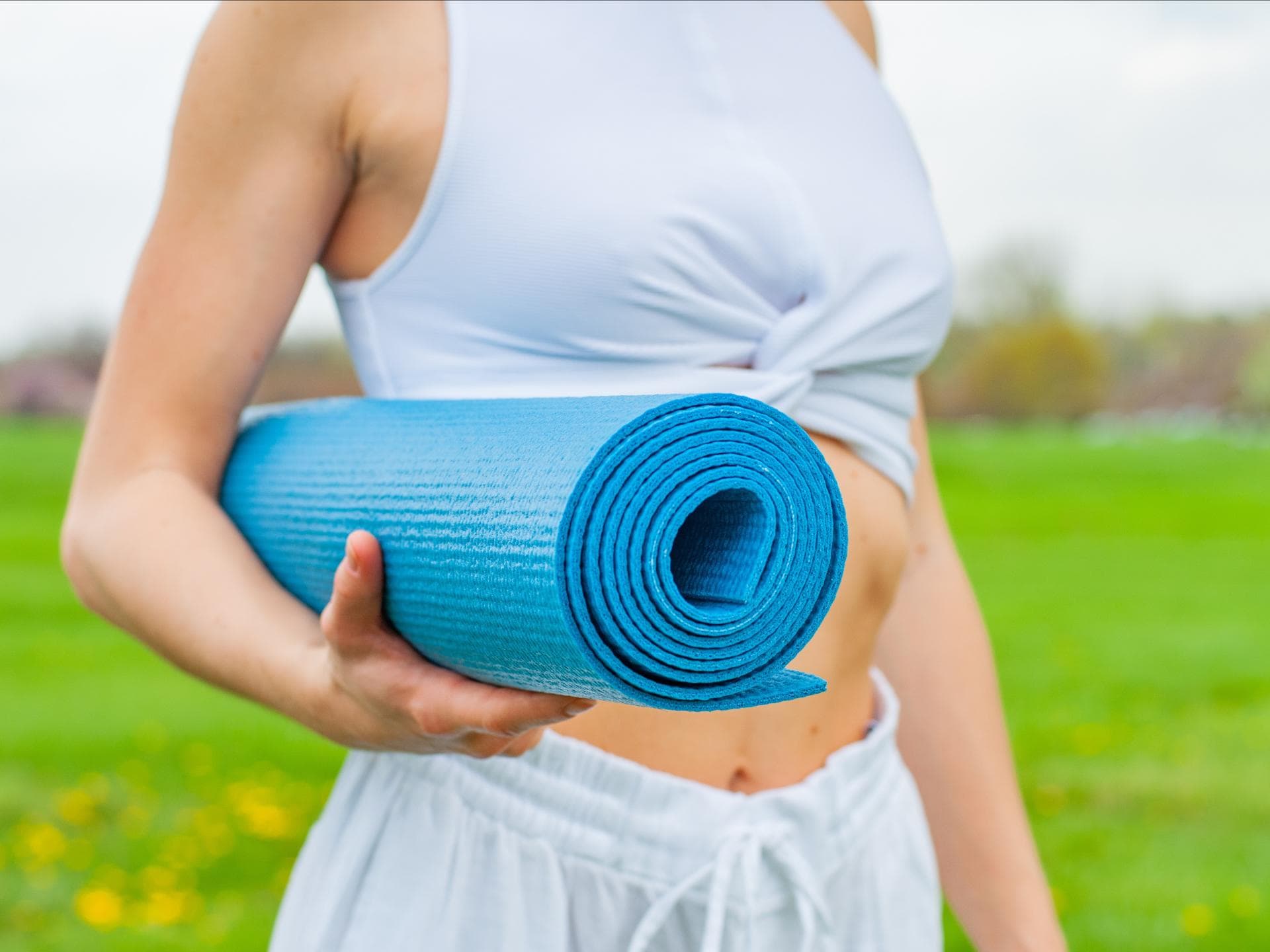 Blaue Yogamatte 