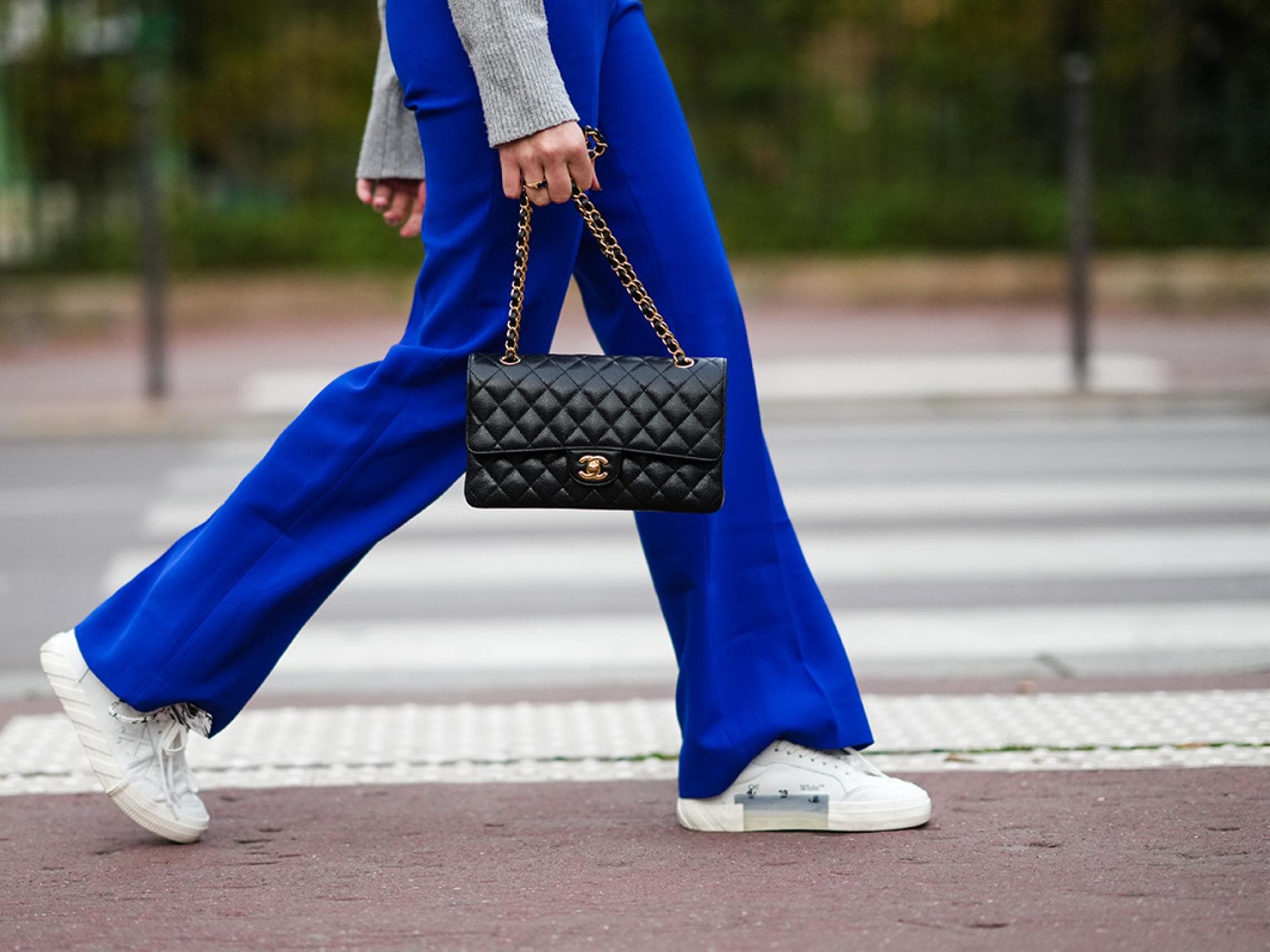 Blaue Palazzo-Hose