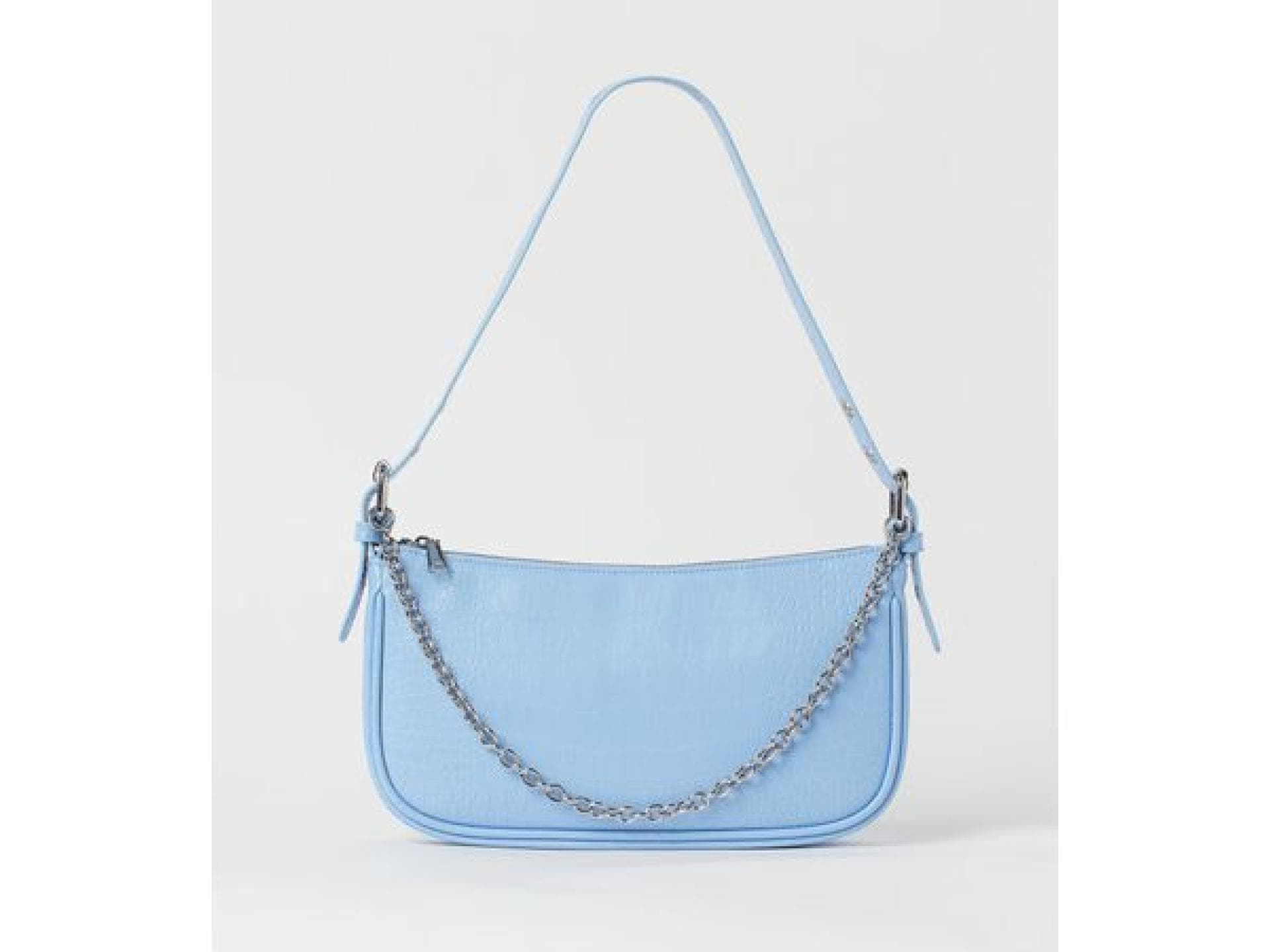 Blaue Tasche mit Kette