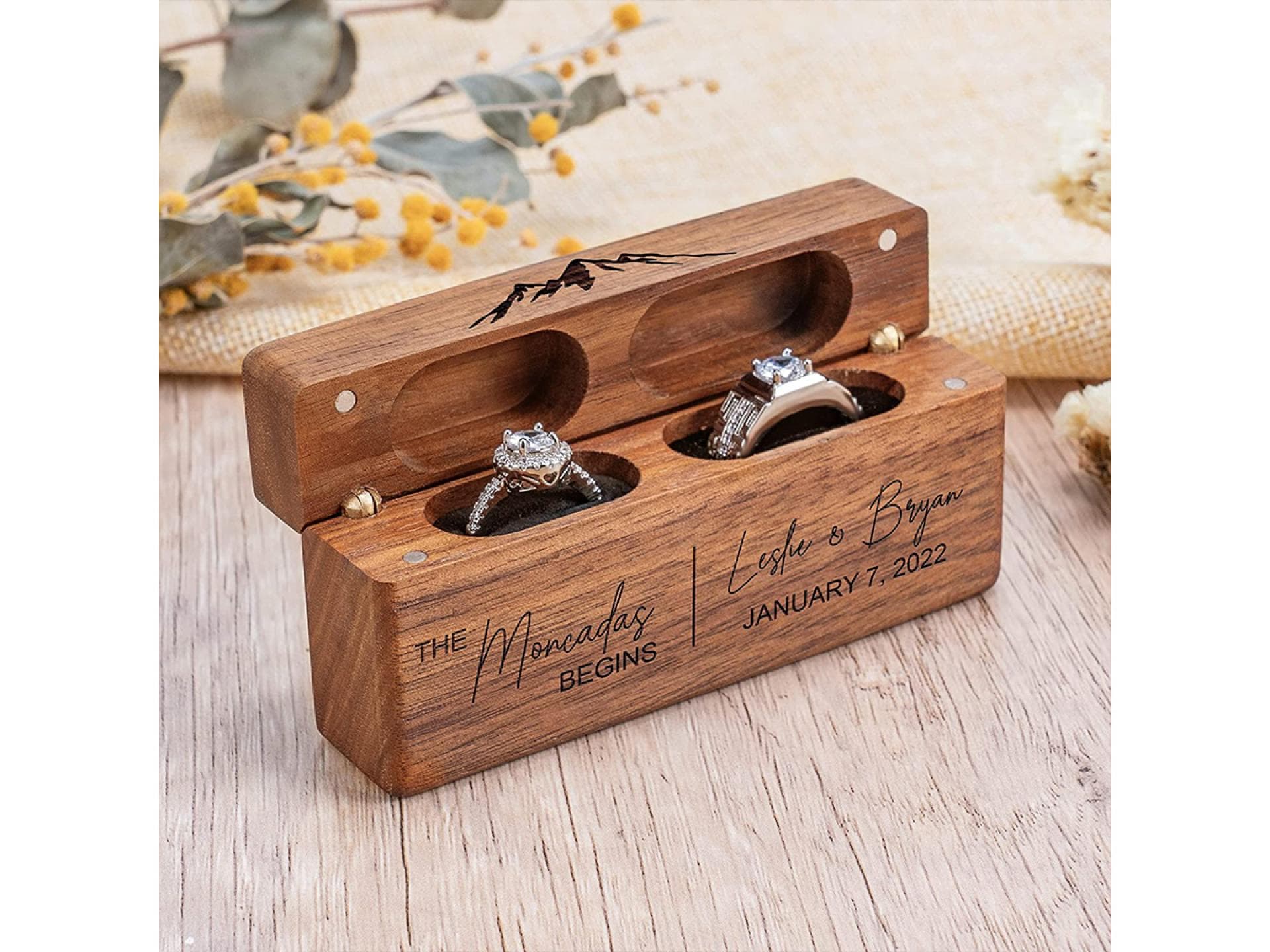 Holzschatulle für Ringe