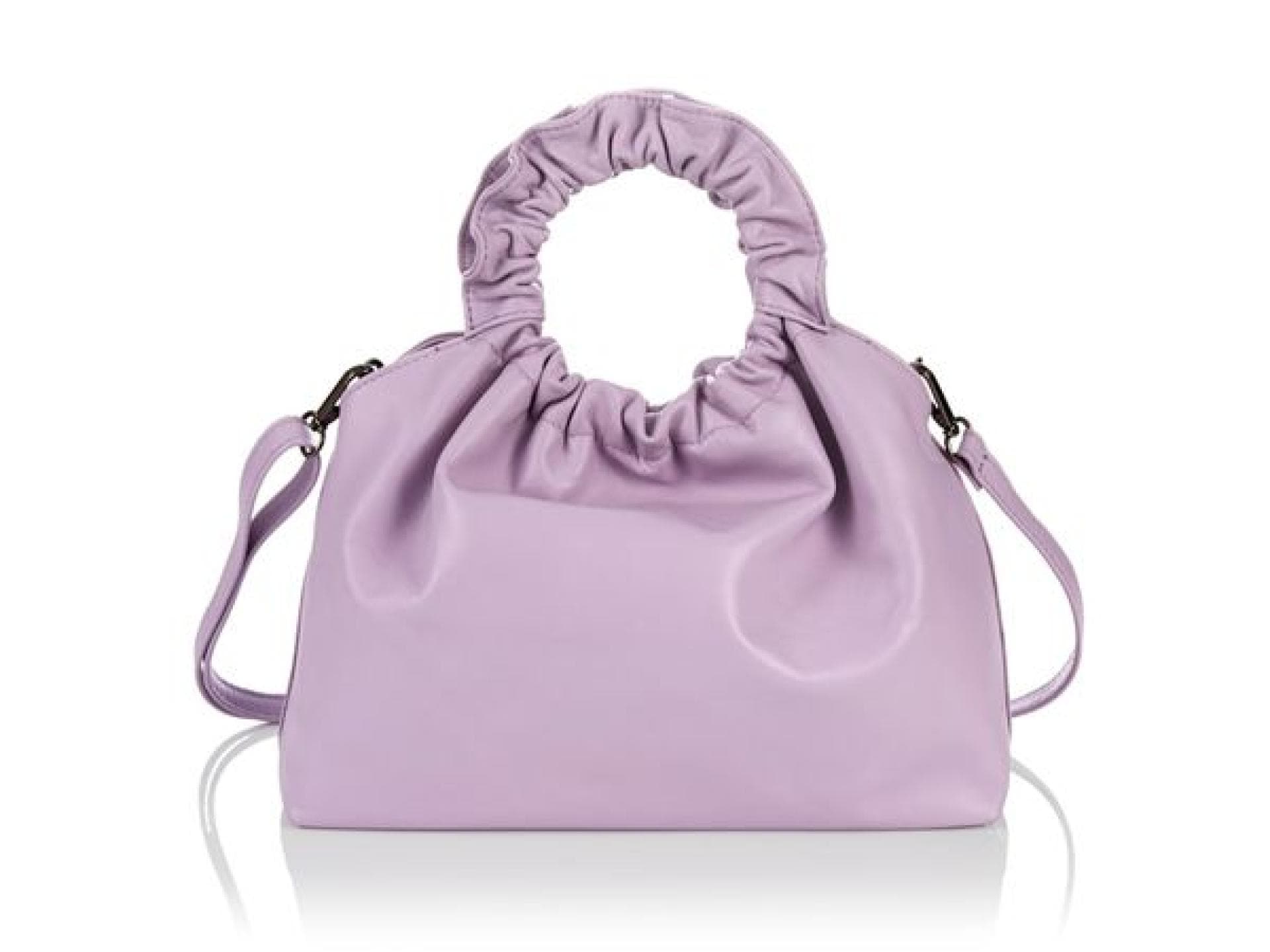 Tasche mit Raffung in Flieder