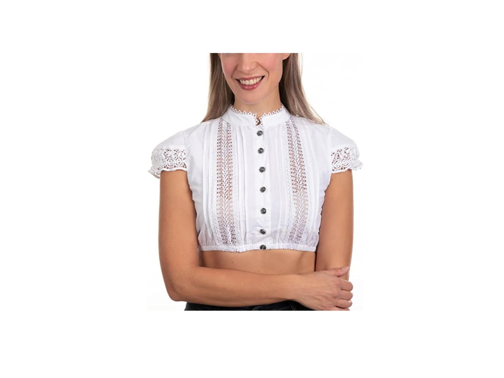 Dirndlbluse hochgeschlossen