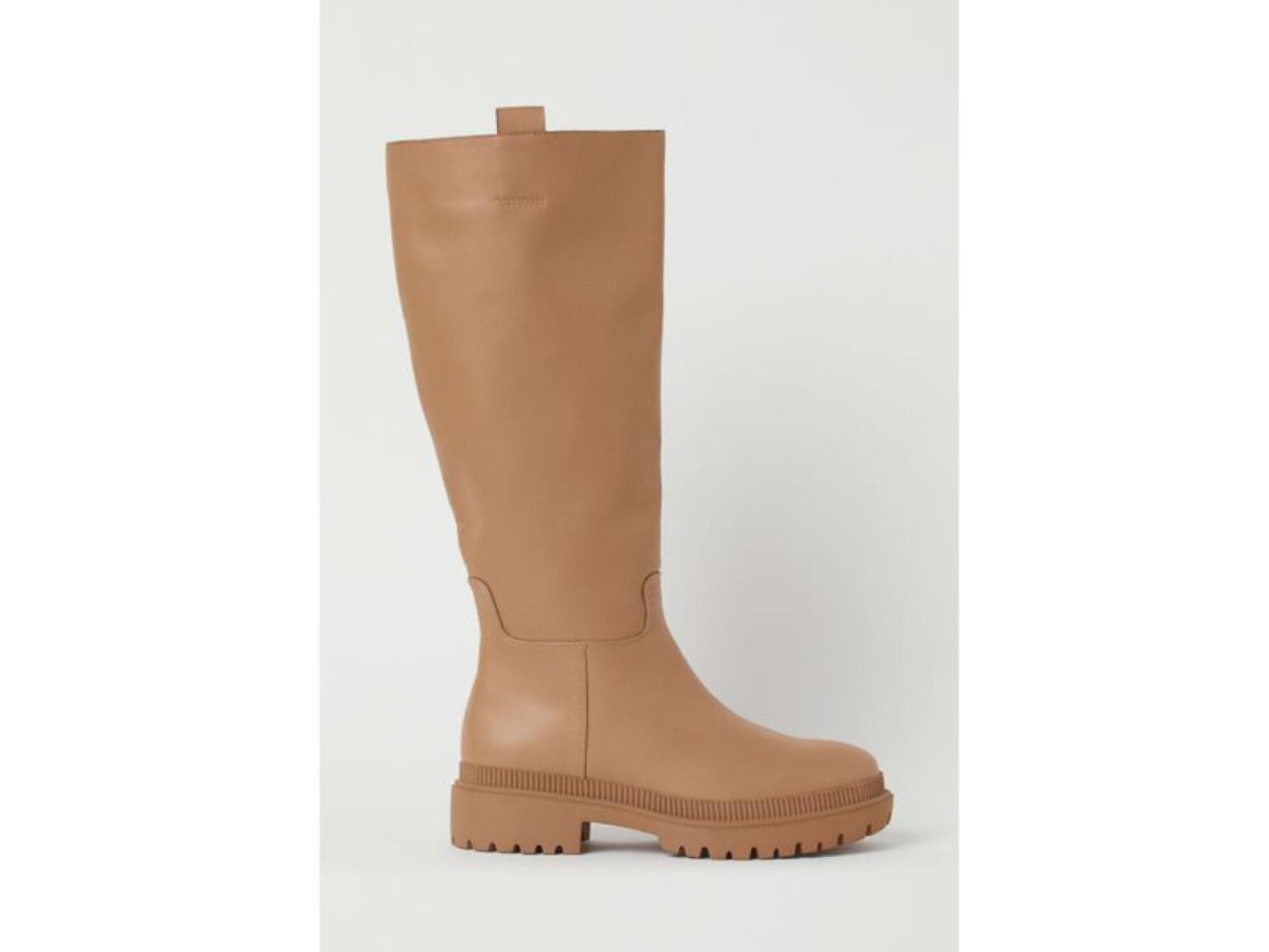 Kniehohe Stiefel aus Lederimitat
