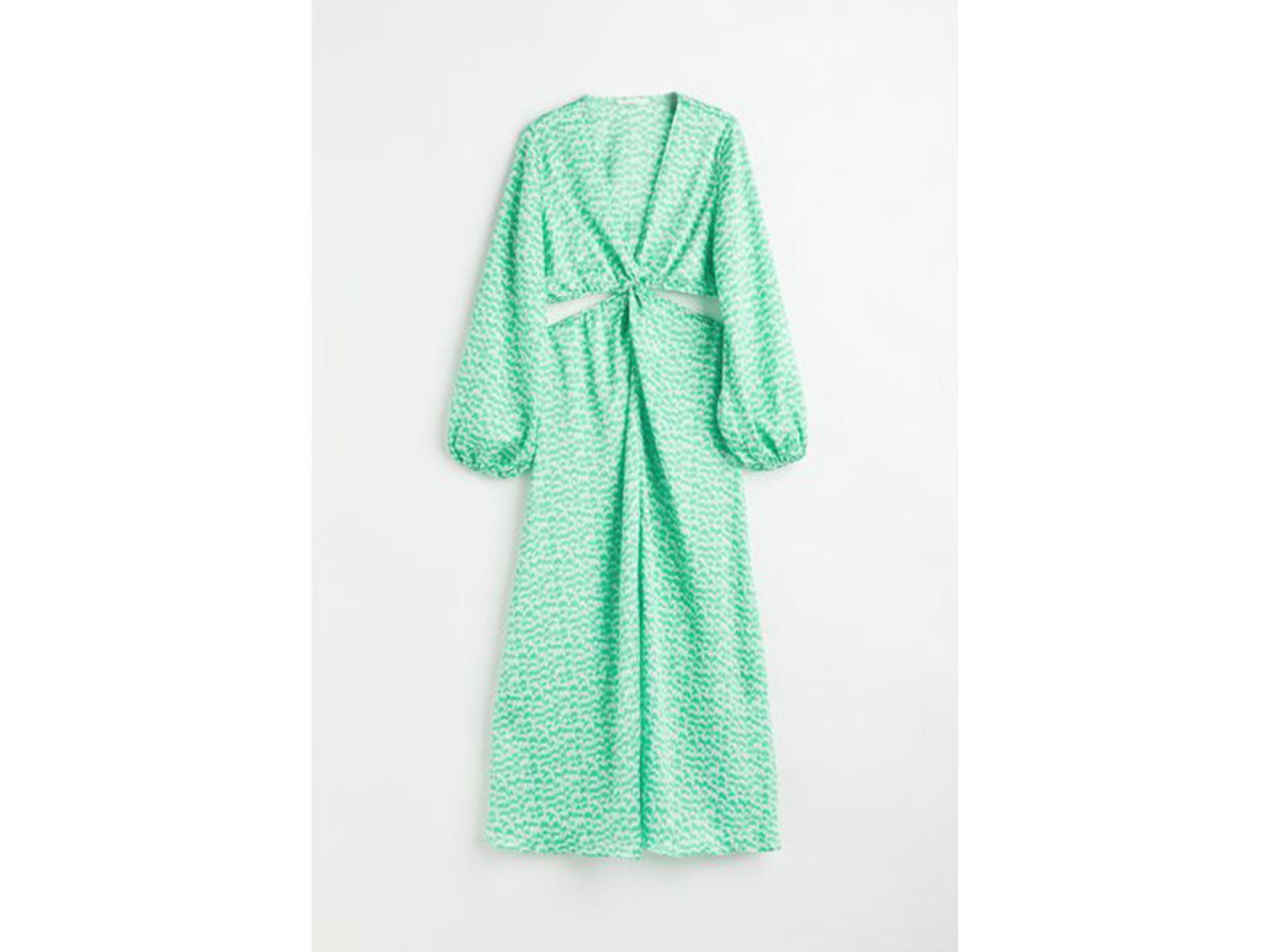 Cut-out-Kleid aus Crêpe mit Ballonärmeln