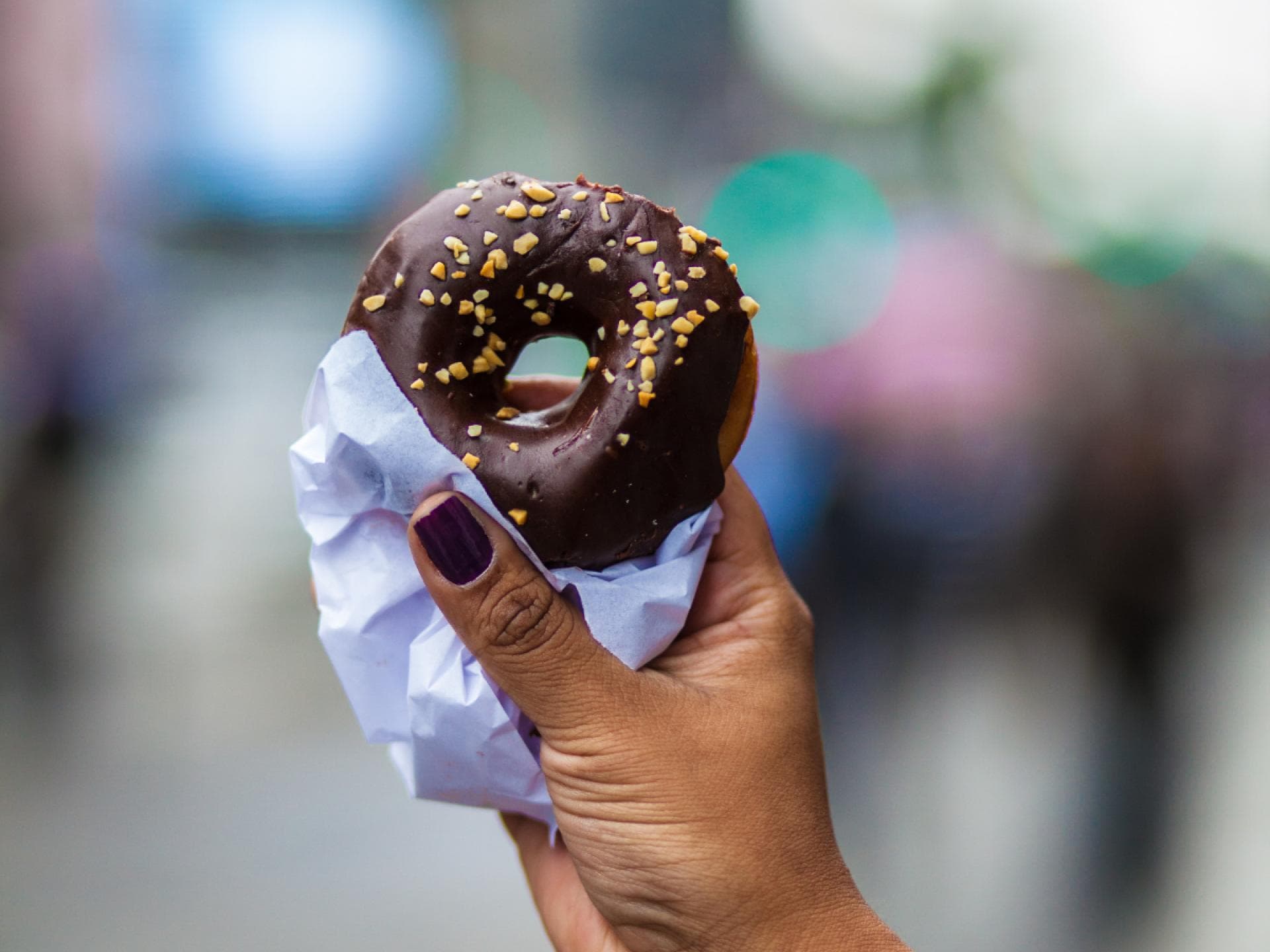 Chocolate Glazed Donut Nails