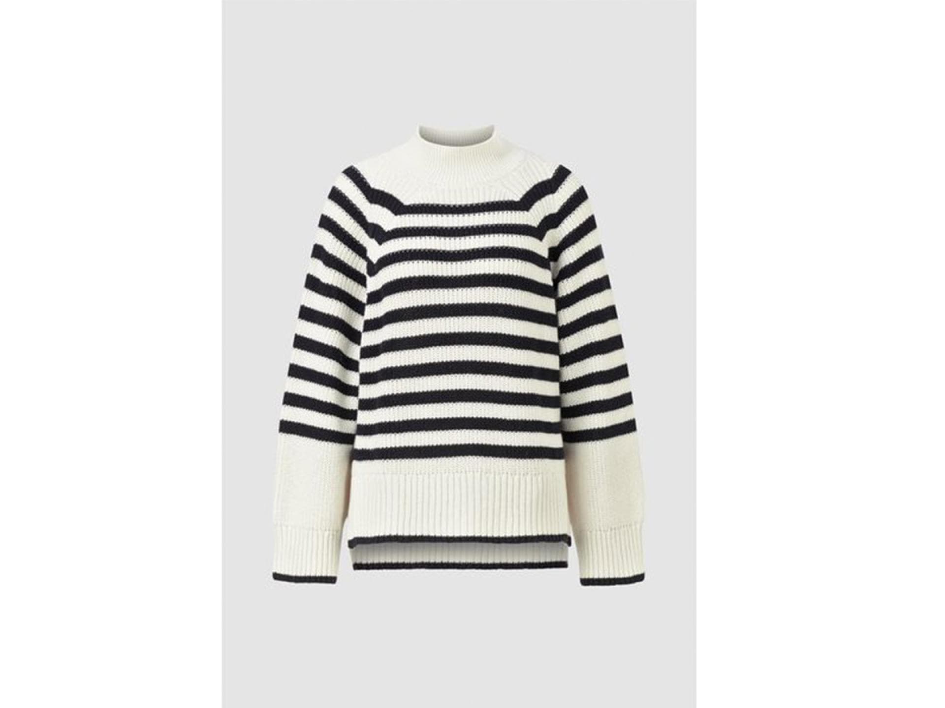 Gestreifter Rundhals-Pullover