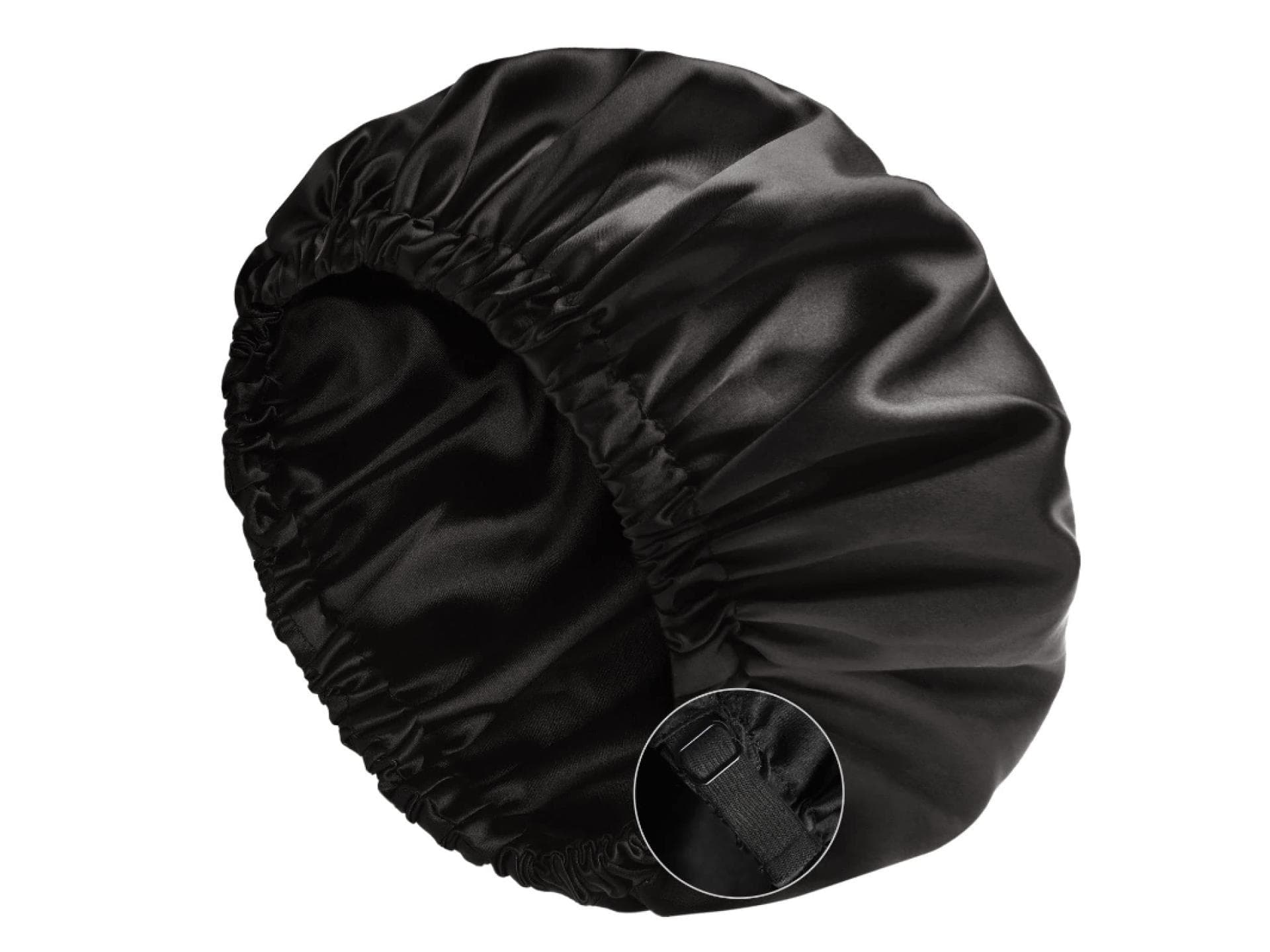 Schwarze Schlafhaube aus Satin