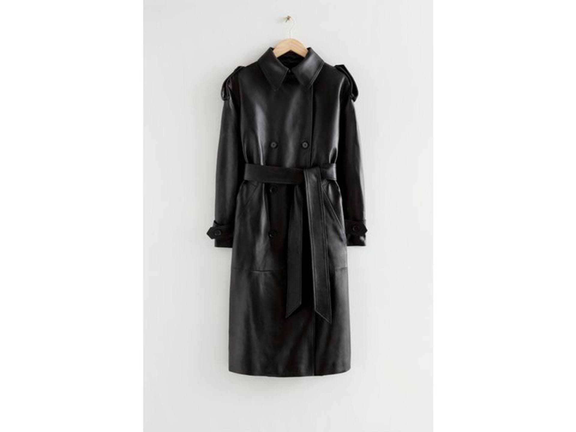 Oversized-Trenchcoat aus Leder