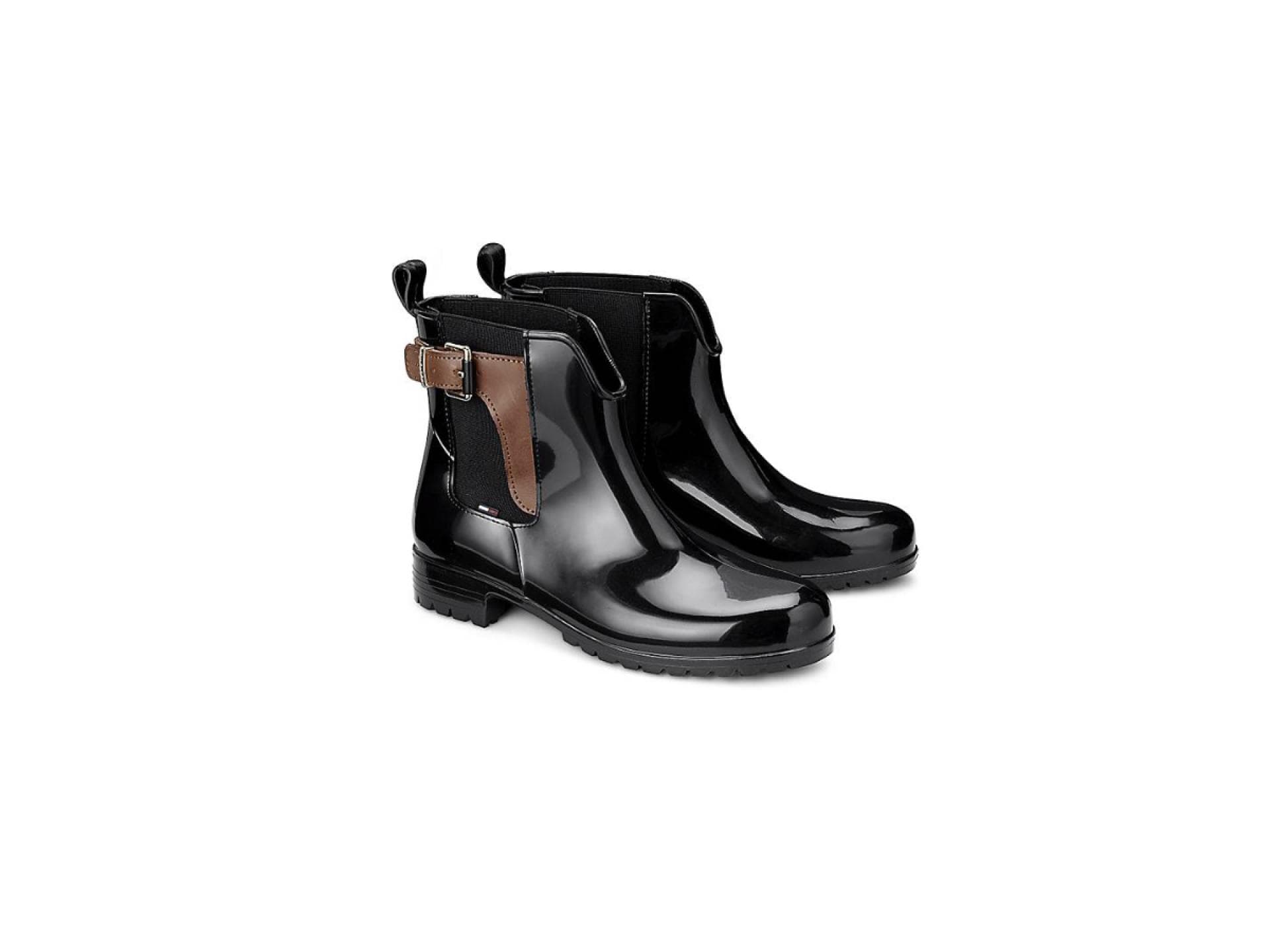 Schwarze Gummistiefel im Chelsea-Look von Tommy Hilfiger