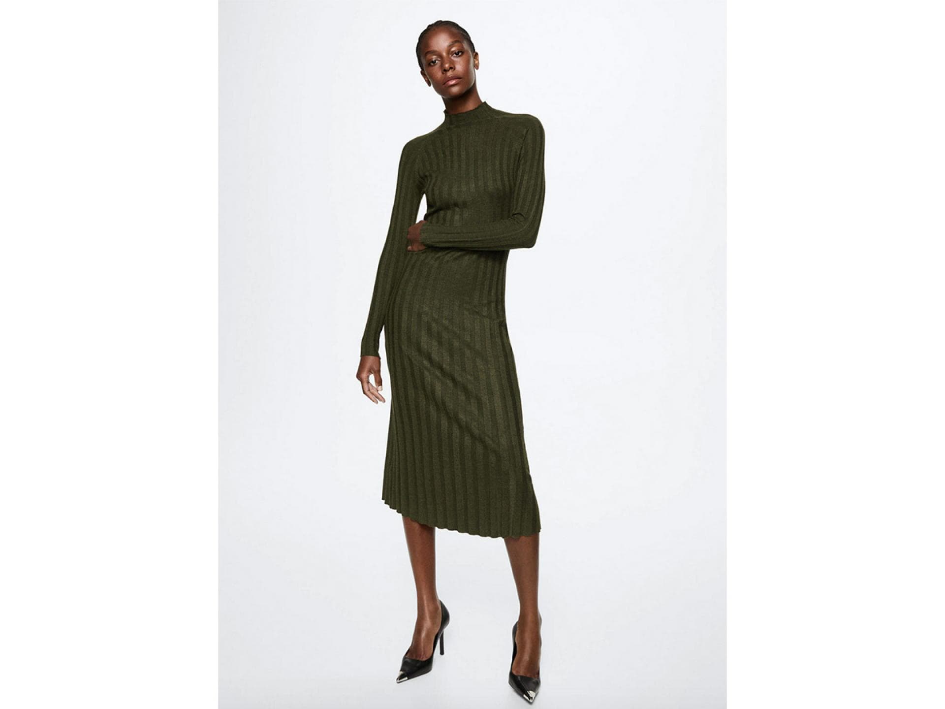 Midikleid in Khaki