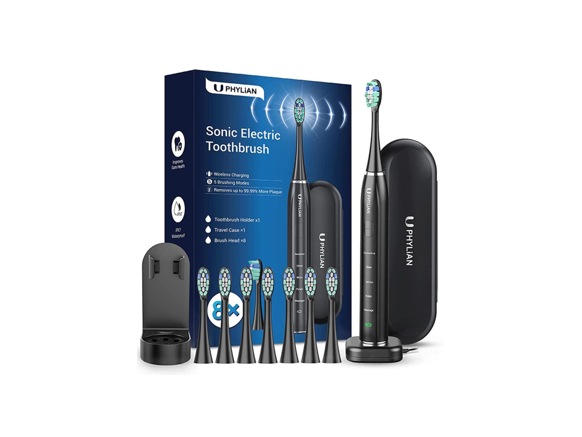 Sonic Elektrische Zahnbürste Schallzahnbürste für Whitening - PHYLIAN