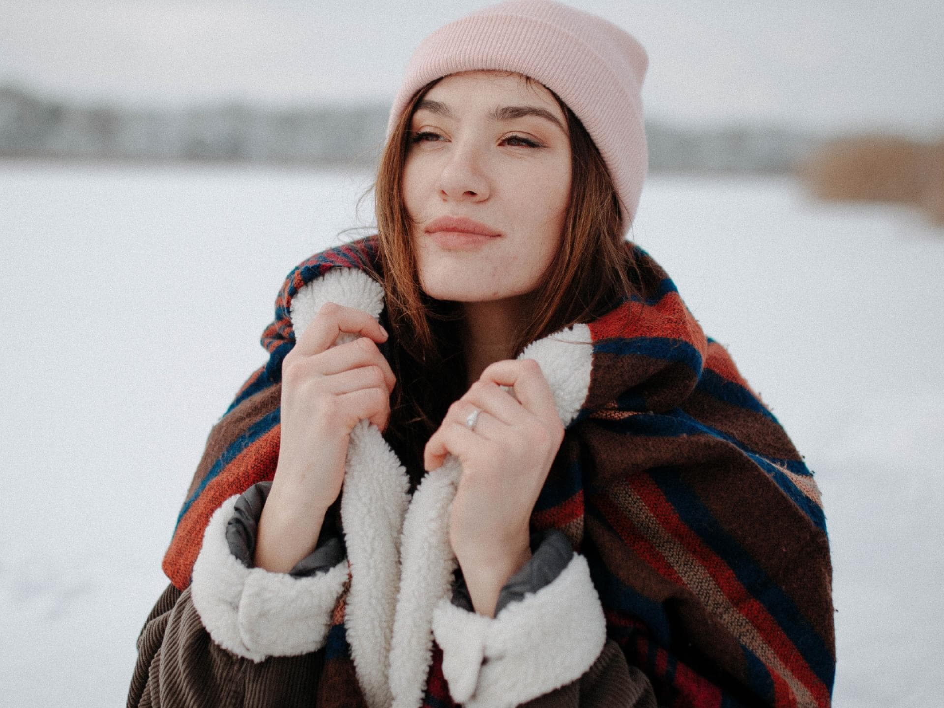 Frau im Winter