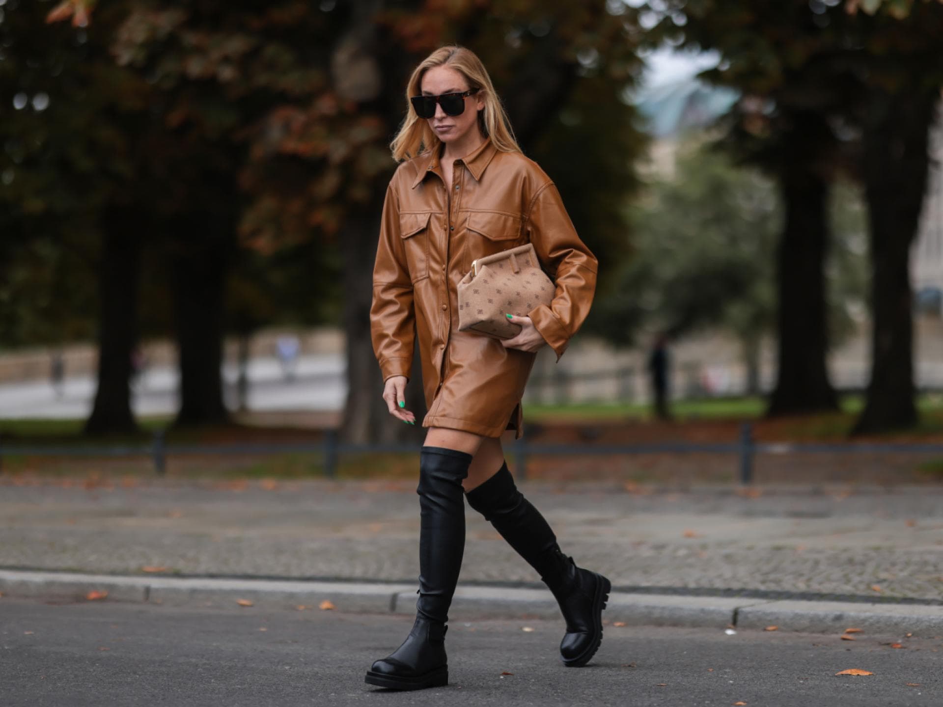 Lederkleid Mode-Trend