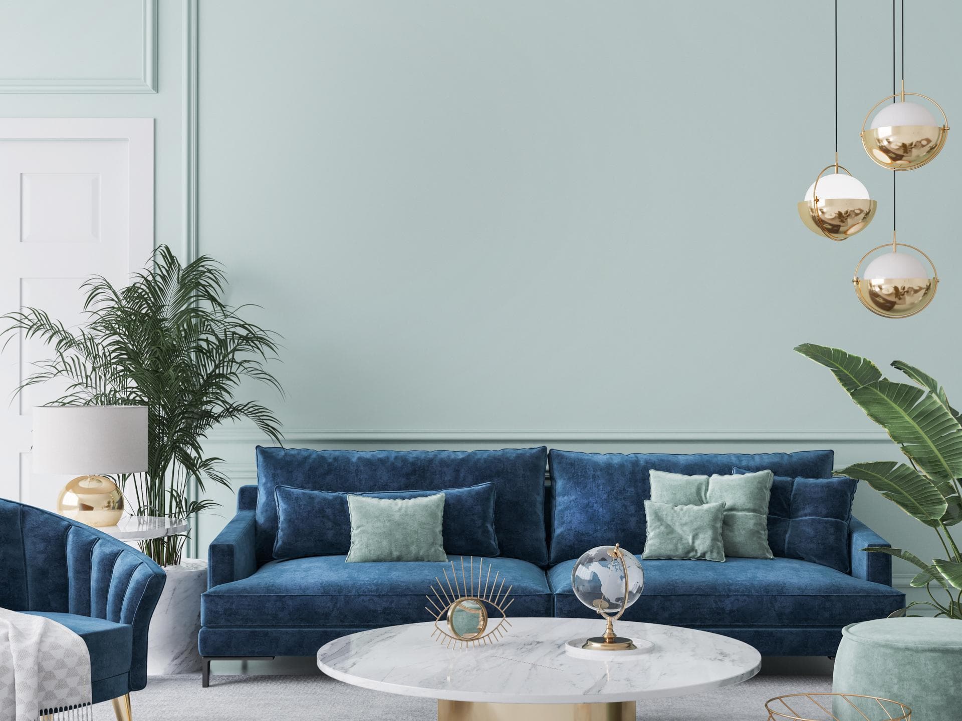 Wohnzimmer blau