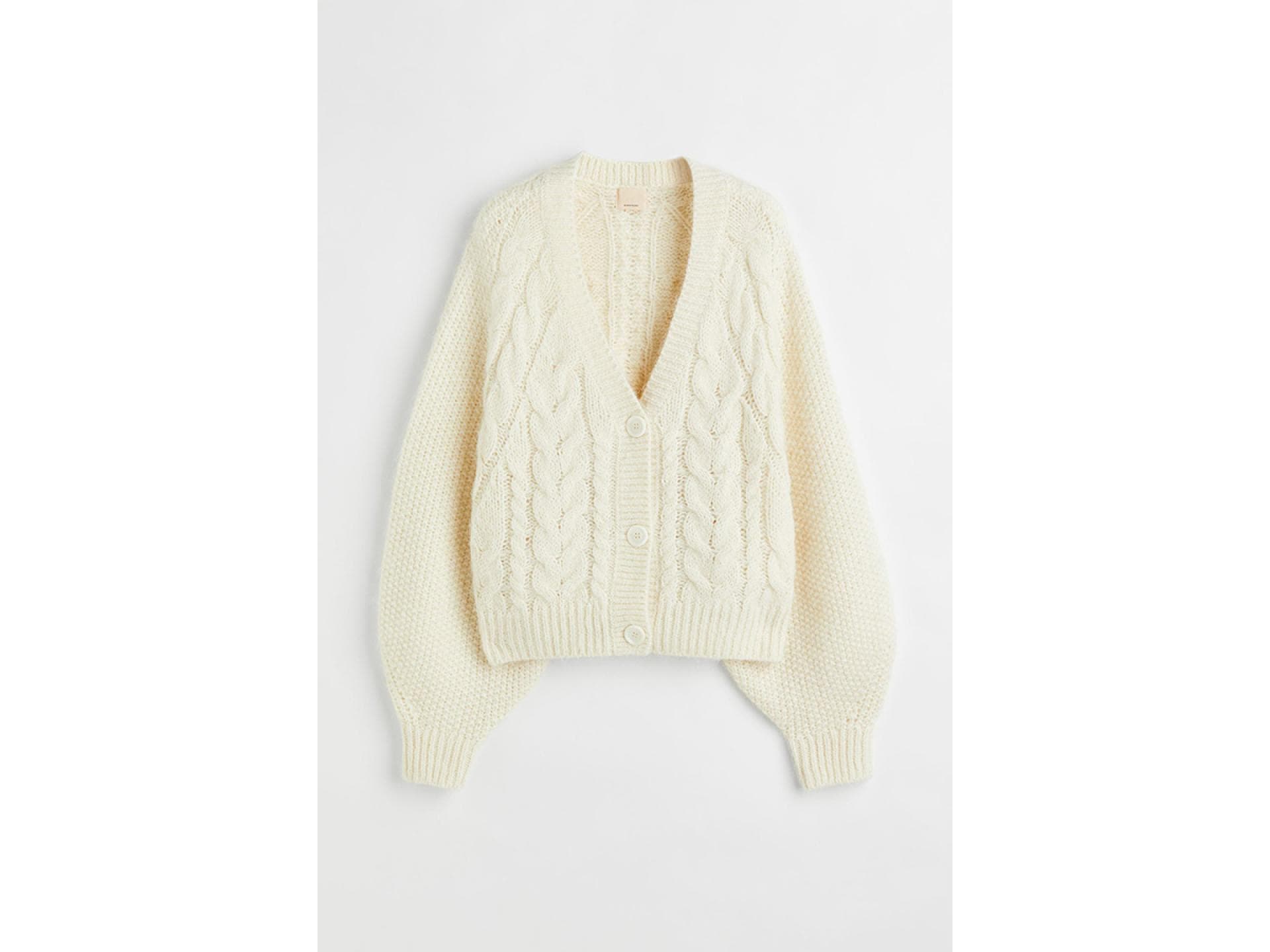 Oversized Cardigan mit Zopfmuster