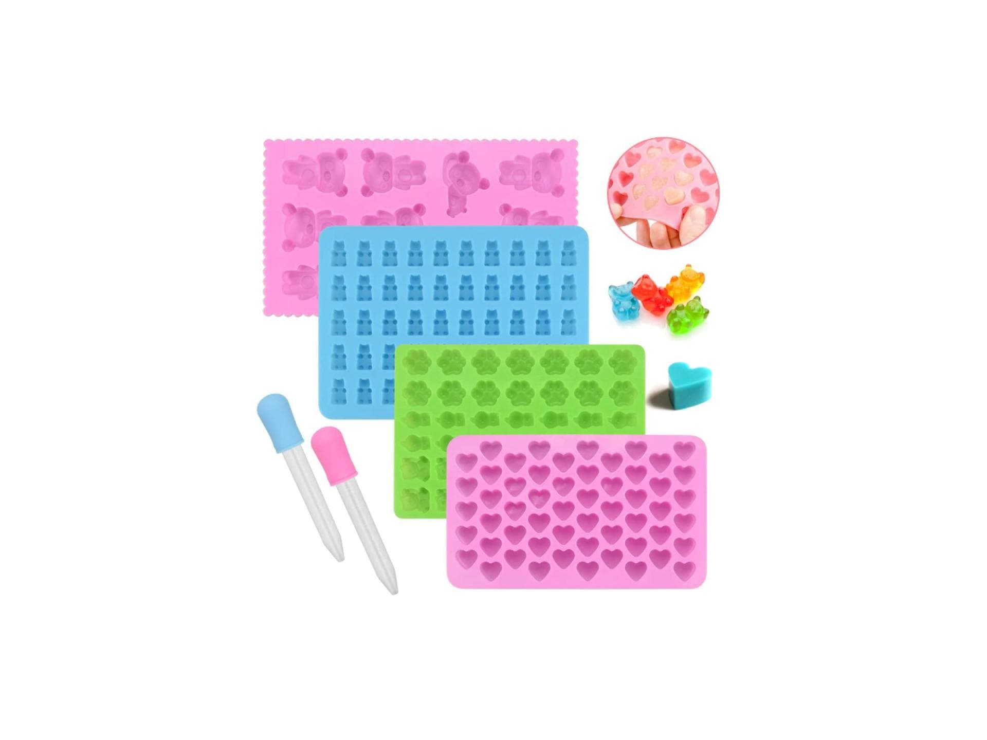 Vier Gummibärchenformen aus Silikon inkl. Pipette