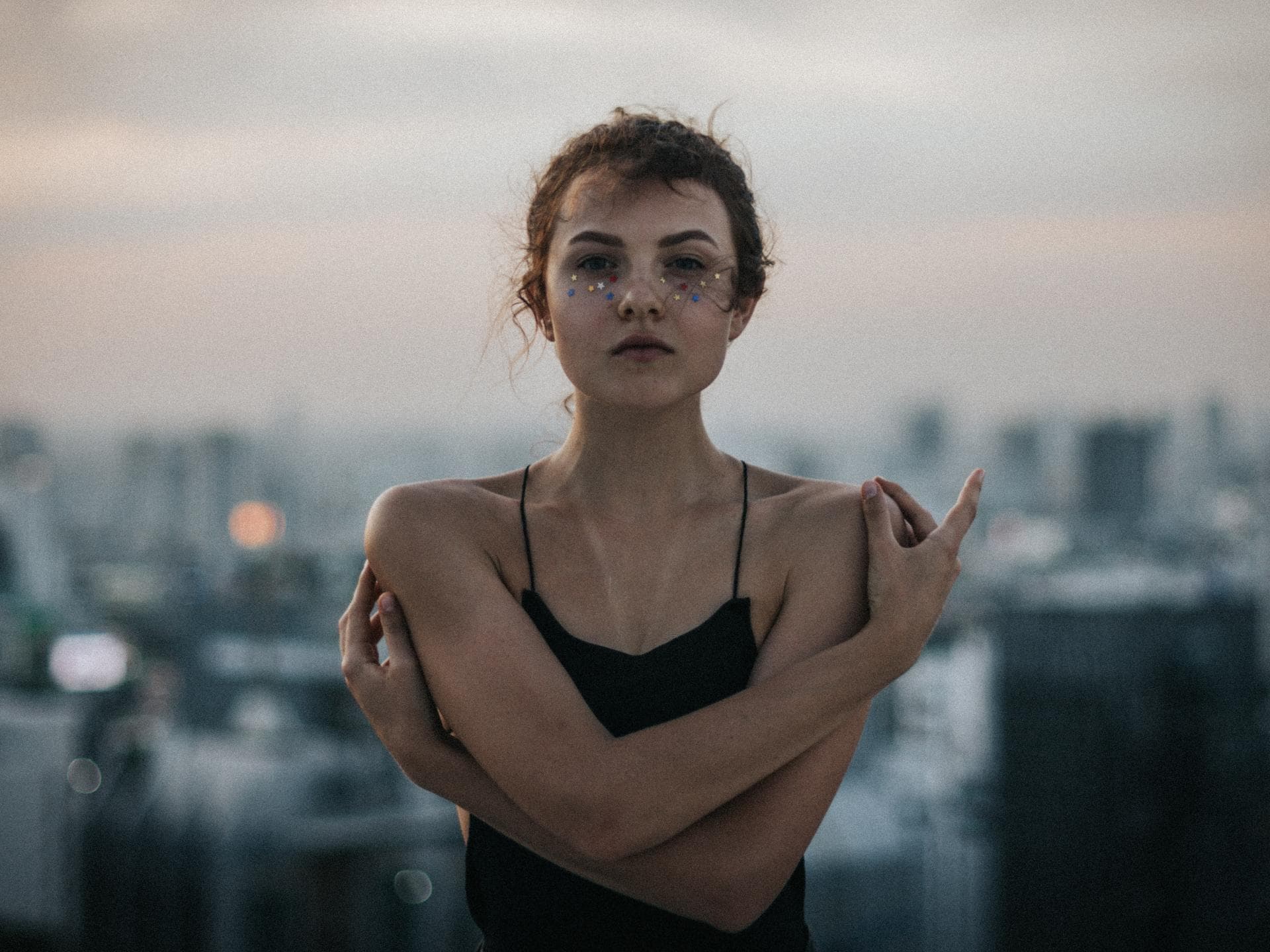 Frau in Top