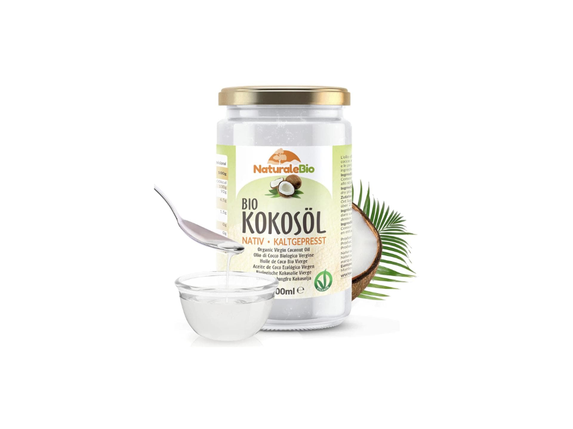 1000 ml kaltgepresstes Bio-Kokosöl