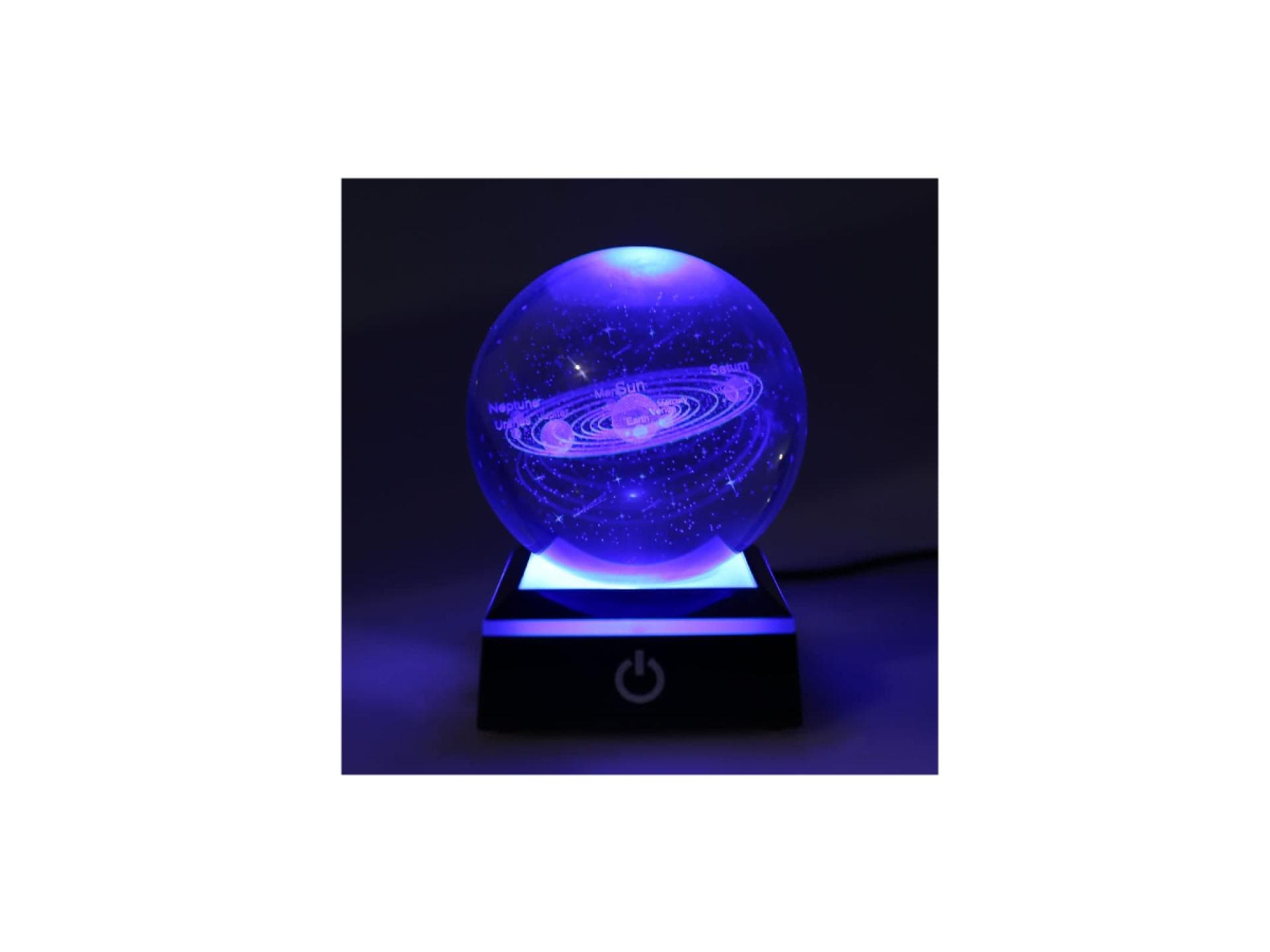 3D-Kristallkugel mit Sonnensystem 3D-Kristallkugel mit Sonnensystem