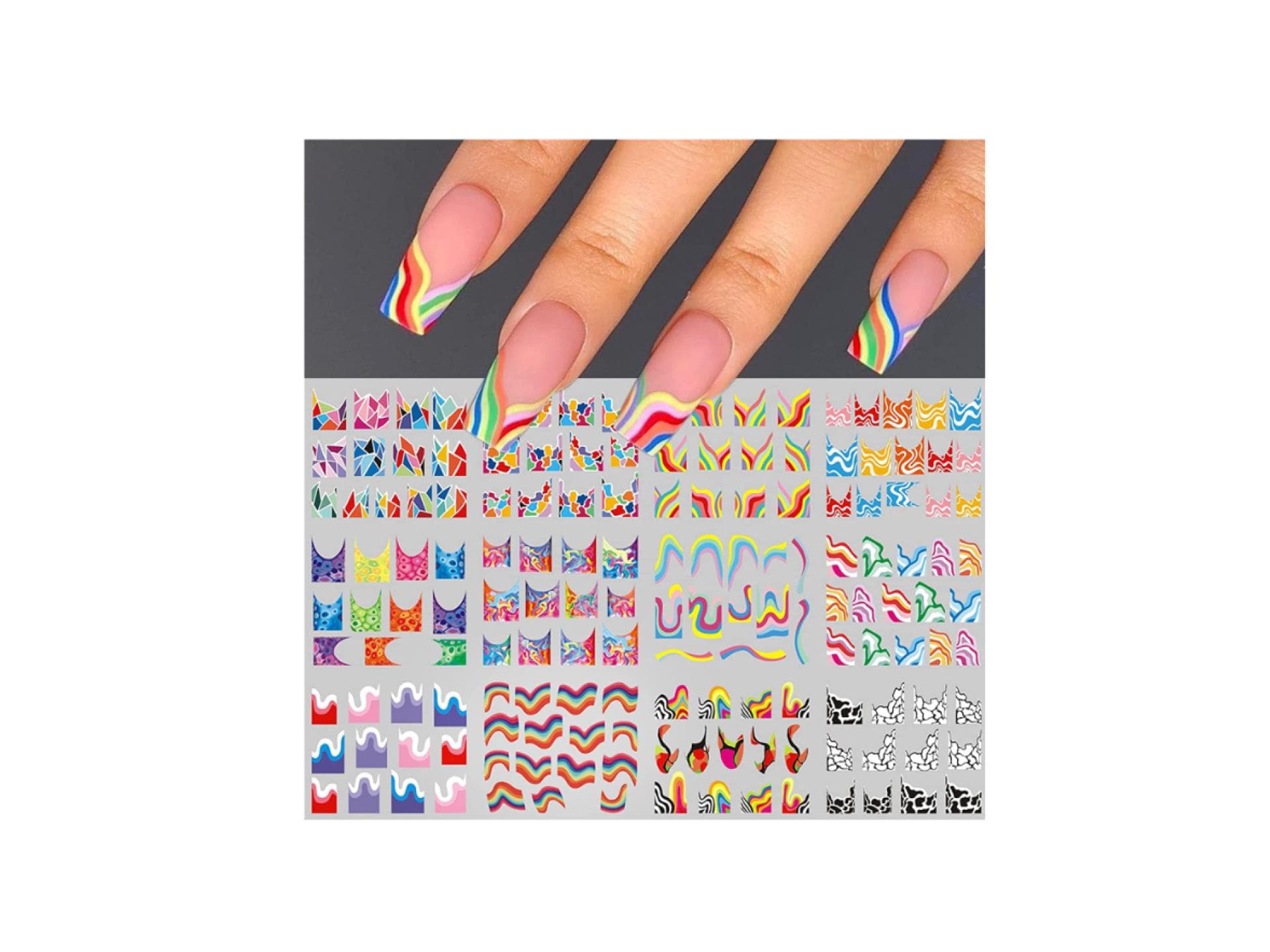3 Blatt Nagelaufkleber im Retro-Stil