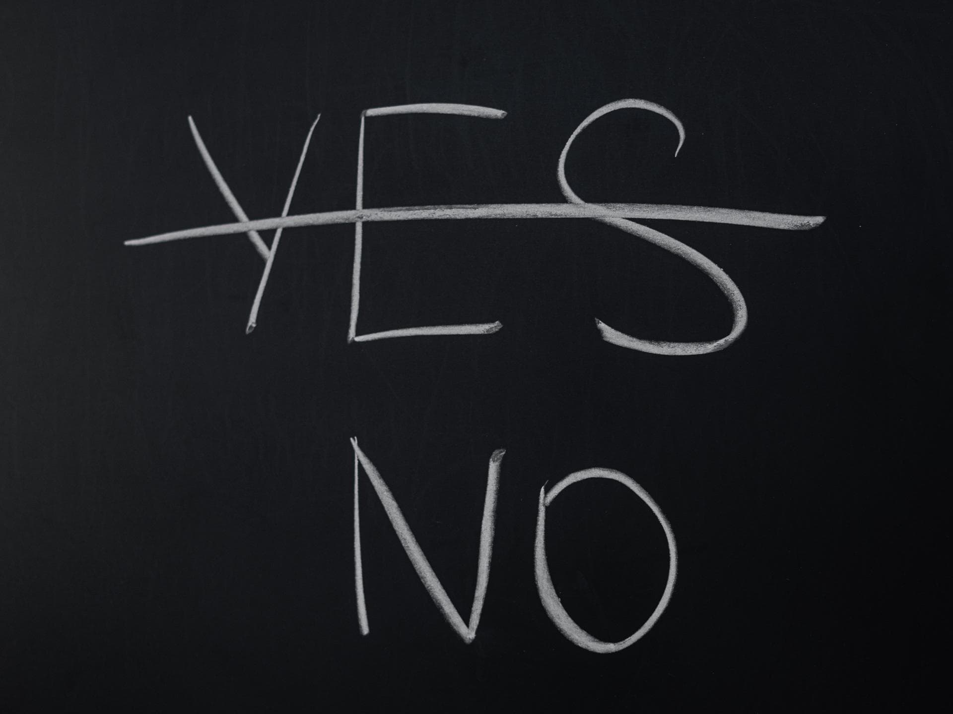 Yes No auf Tafel