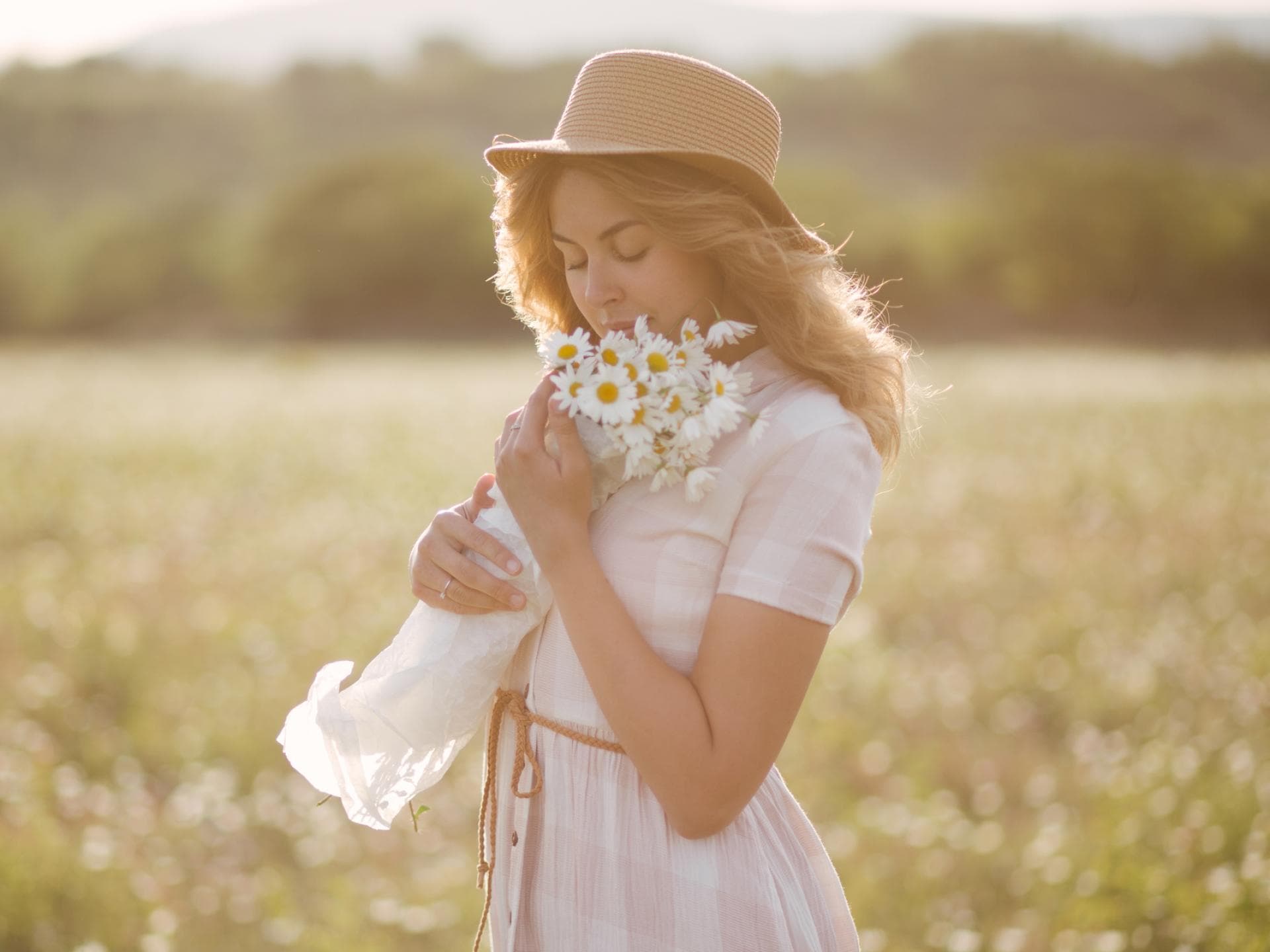Frau mit Blumen