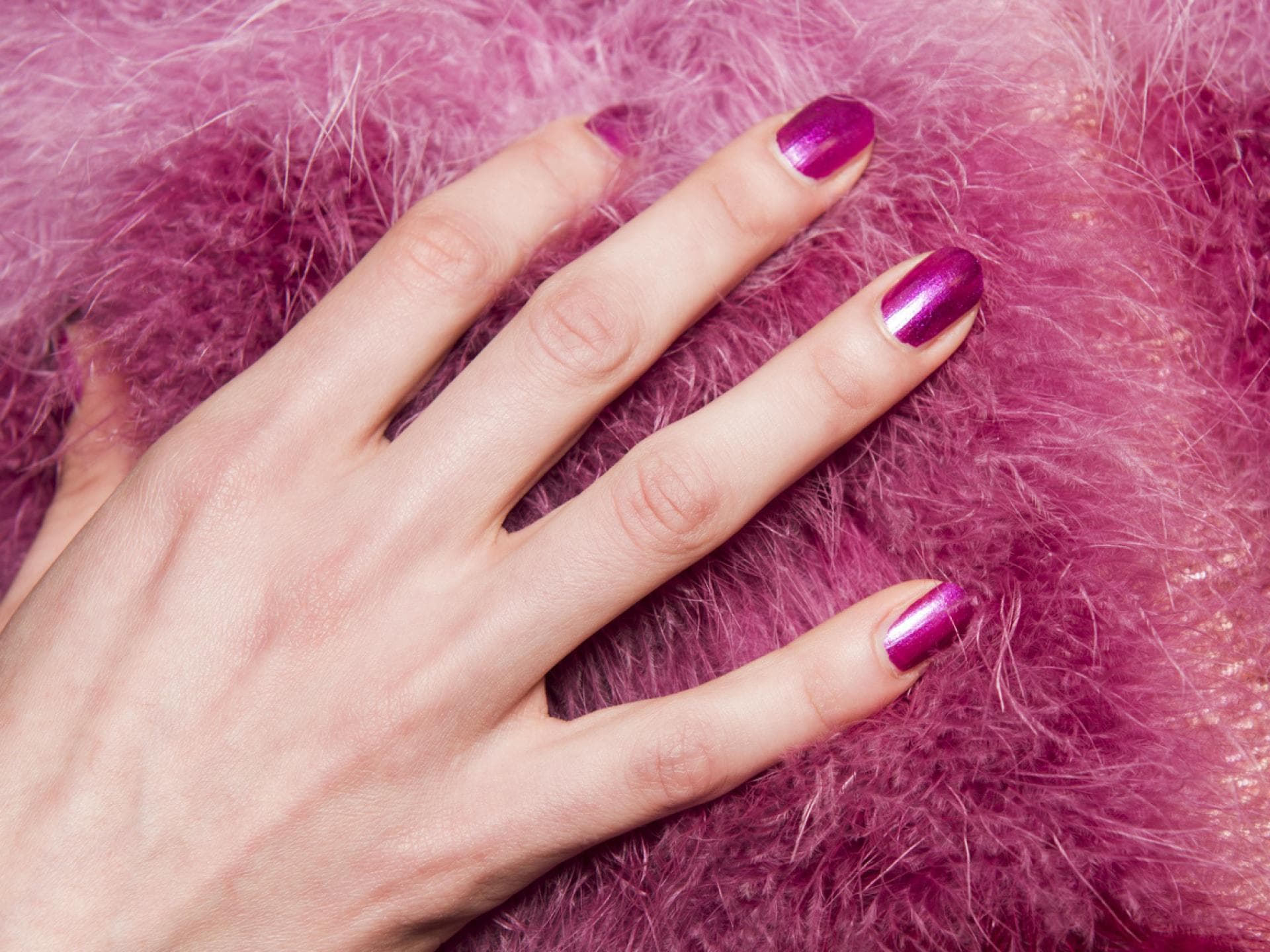 Metallic Pink Nails