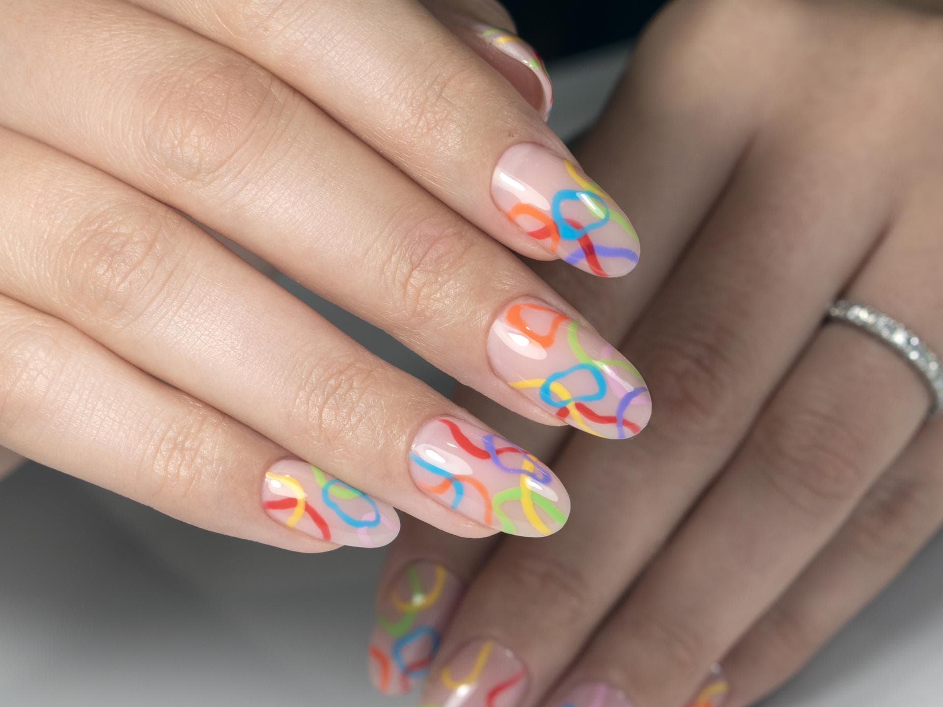 "Pastel Lava Lamp Nails" 