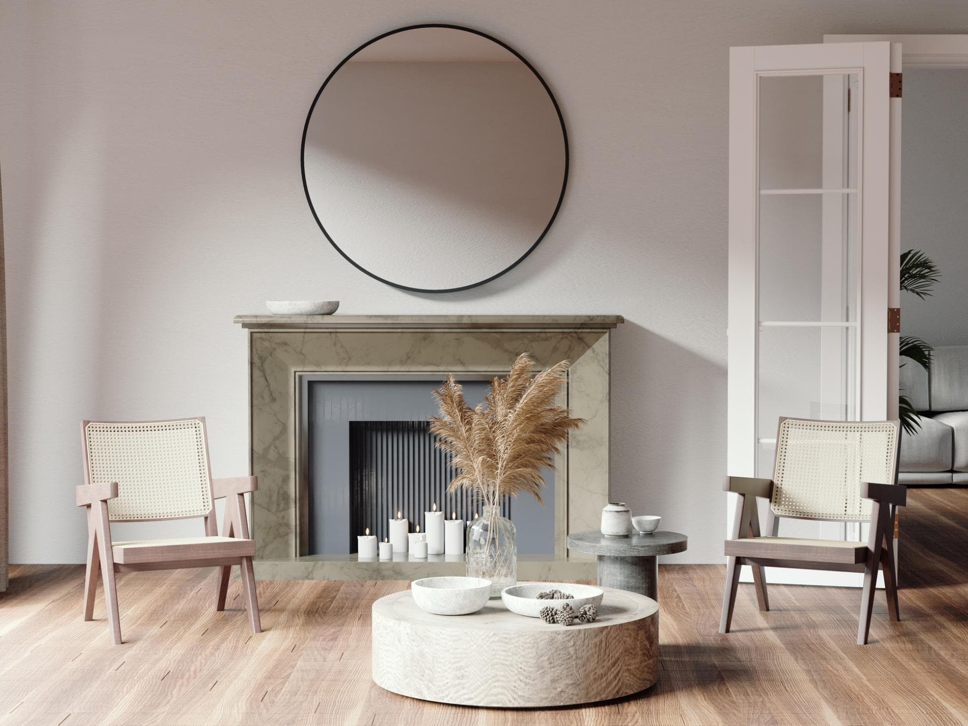 Wohnzimmer mit Kamin