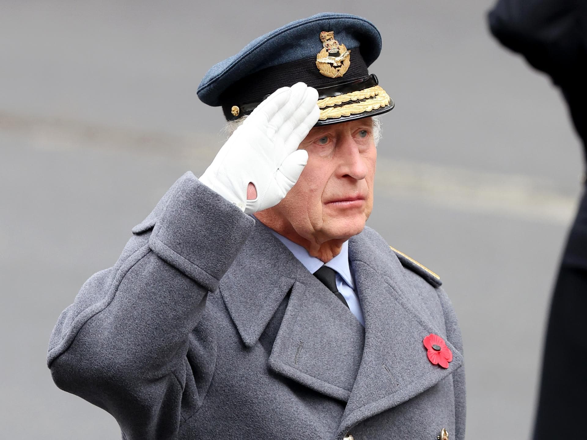 King Charles in grauer Uniform