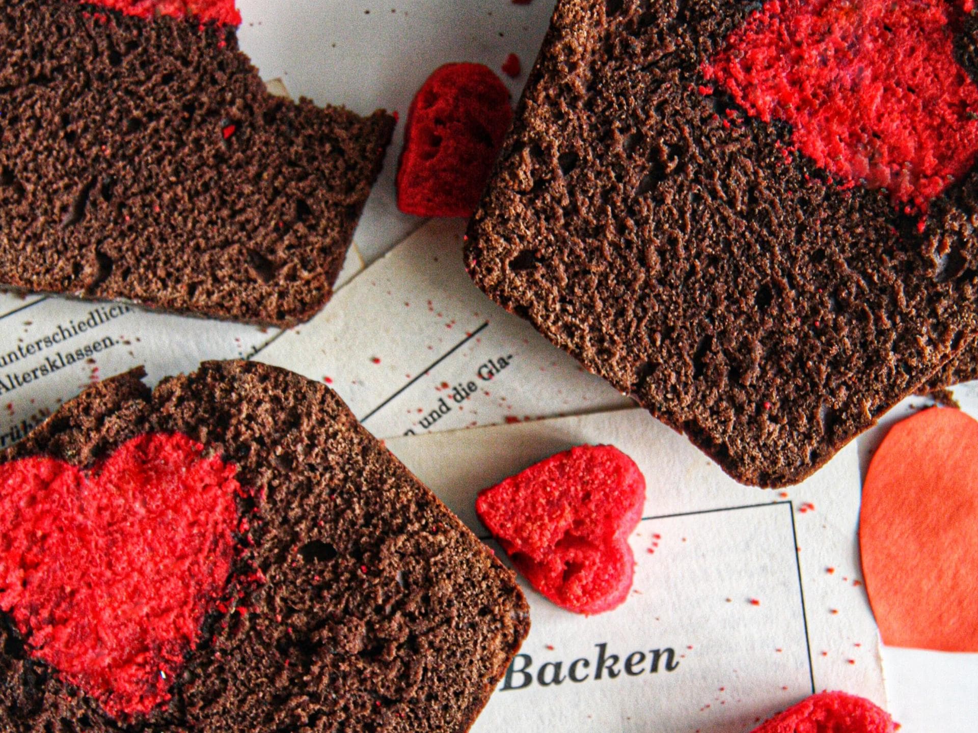 Schokokuchen mit Herzen
