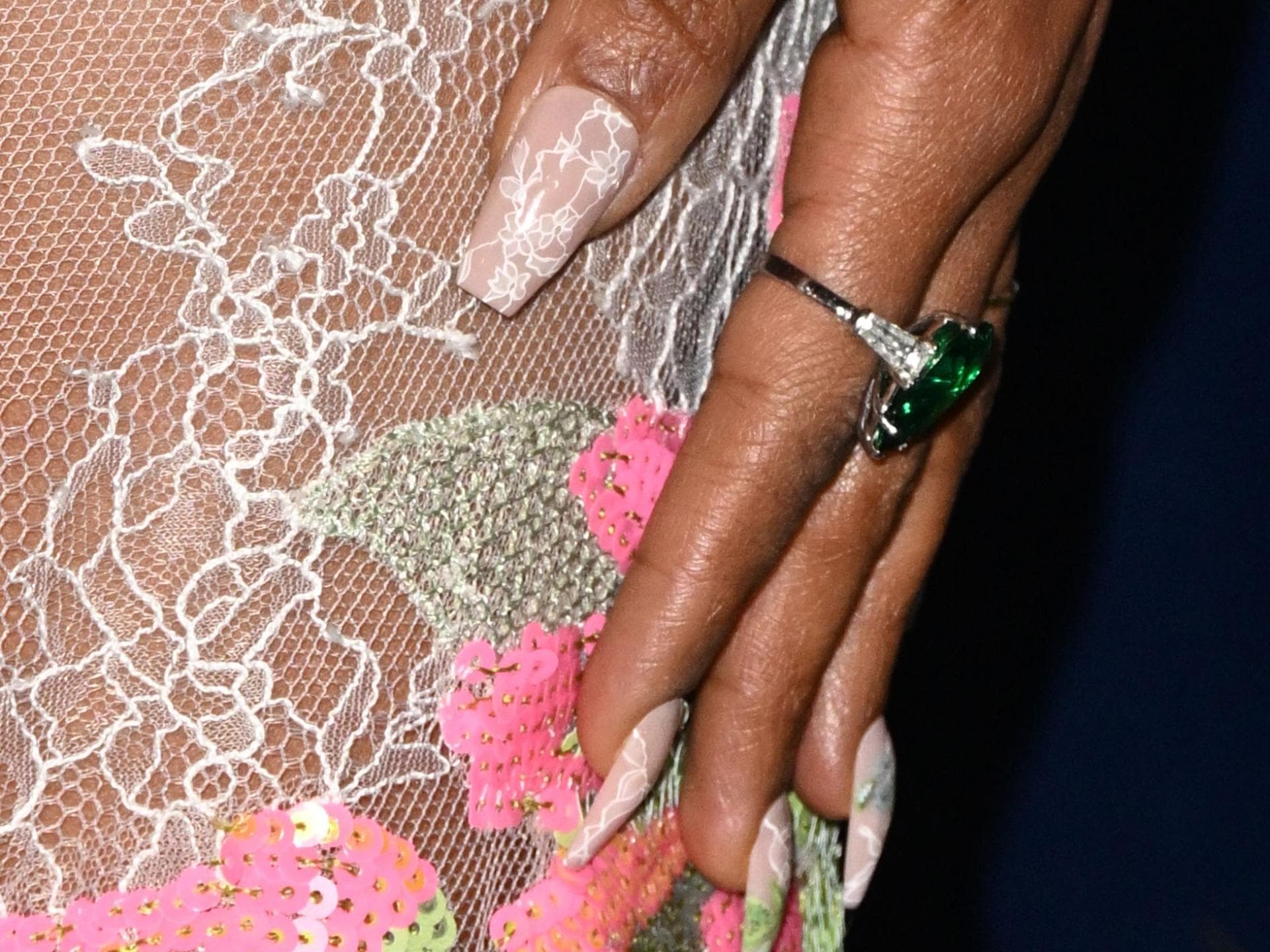 Lace French Nails