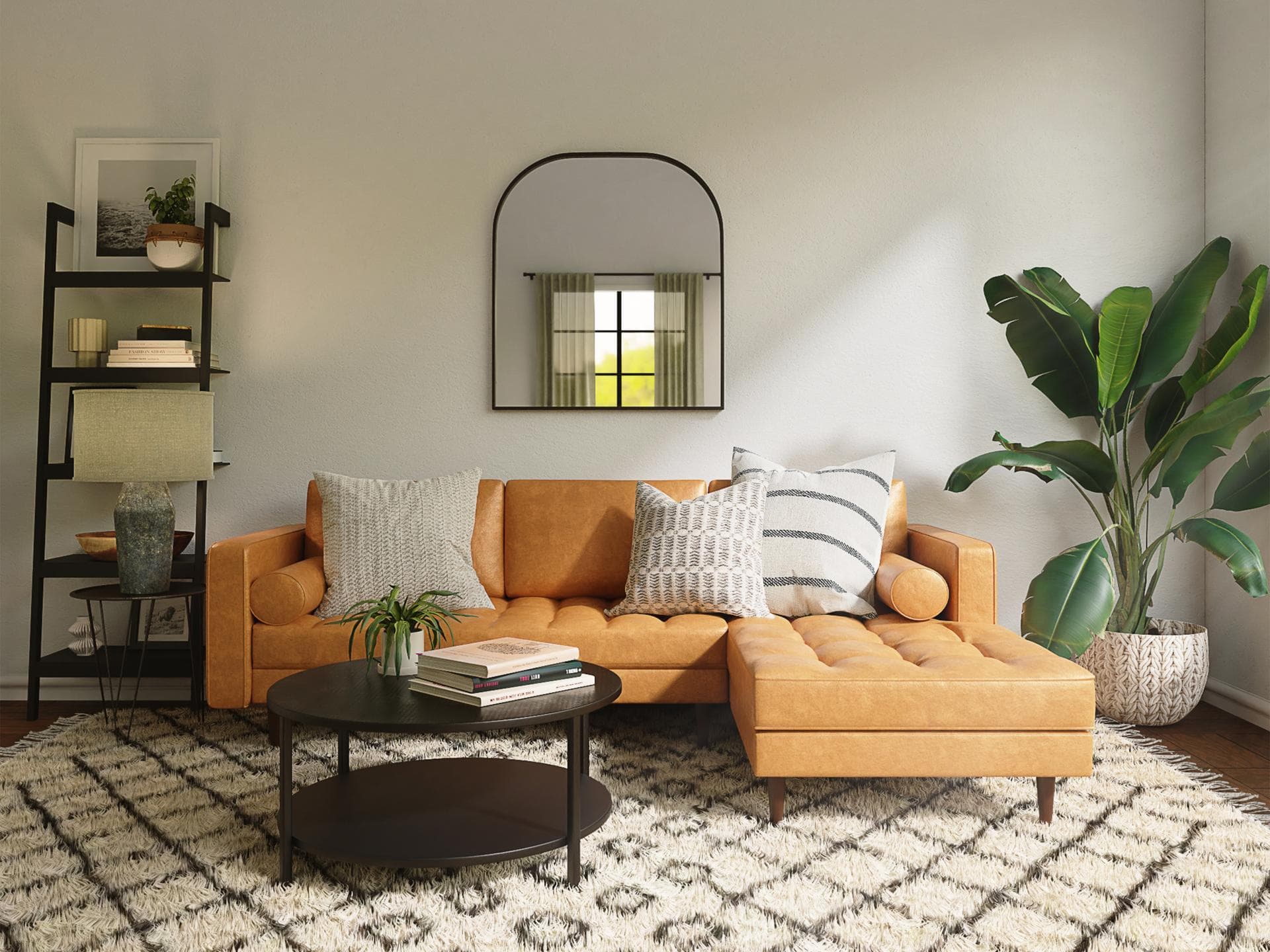 Stylisches Wohnzimmer mit Pflanze